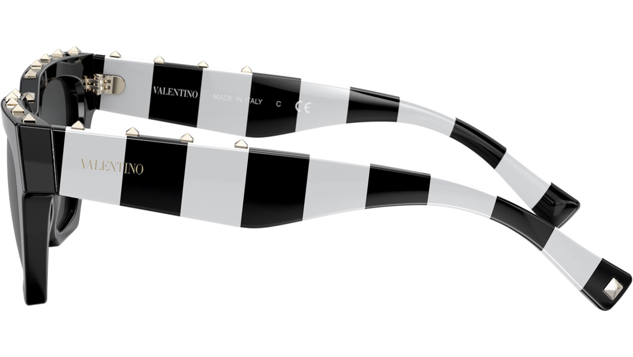 Valentino Black Sunglasses Valentino Garavani - V-Goldcut Cat Eye Sunglasses in Black main image 3
