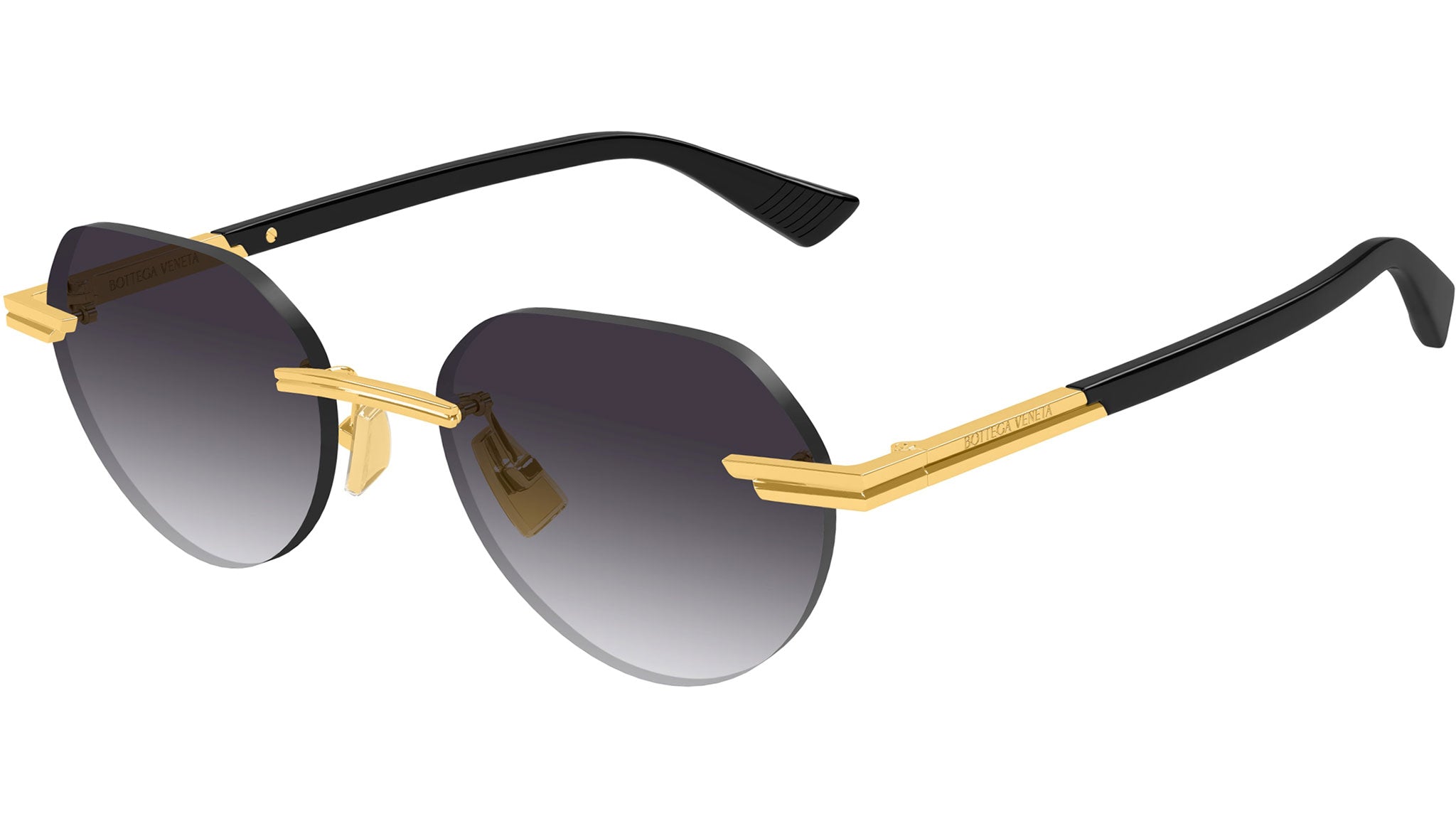 BV1379S Bottega Veneta Panthos Sunglasses 001 Shiny Gold - eye-oo.com