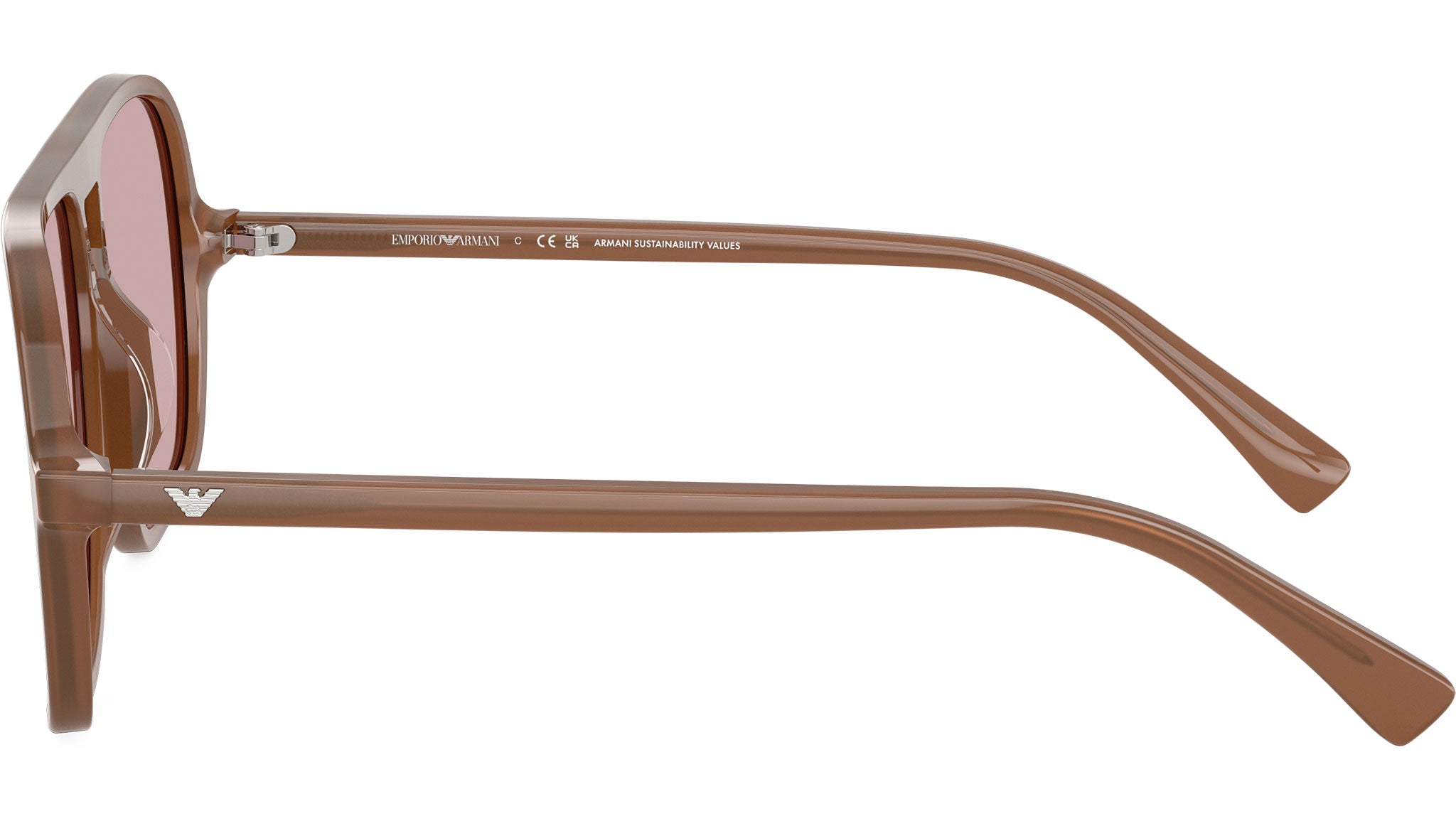 Emporio Armani EA4252U Sunglasses 627173 Shiny Opaline Light Brown