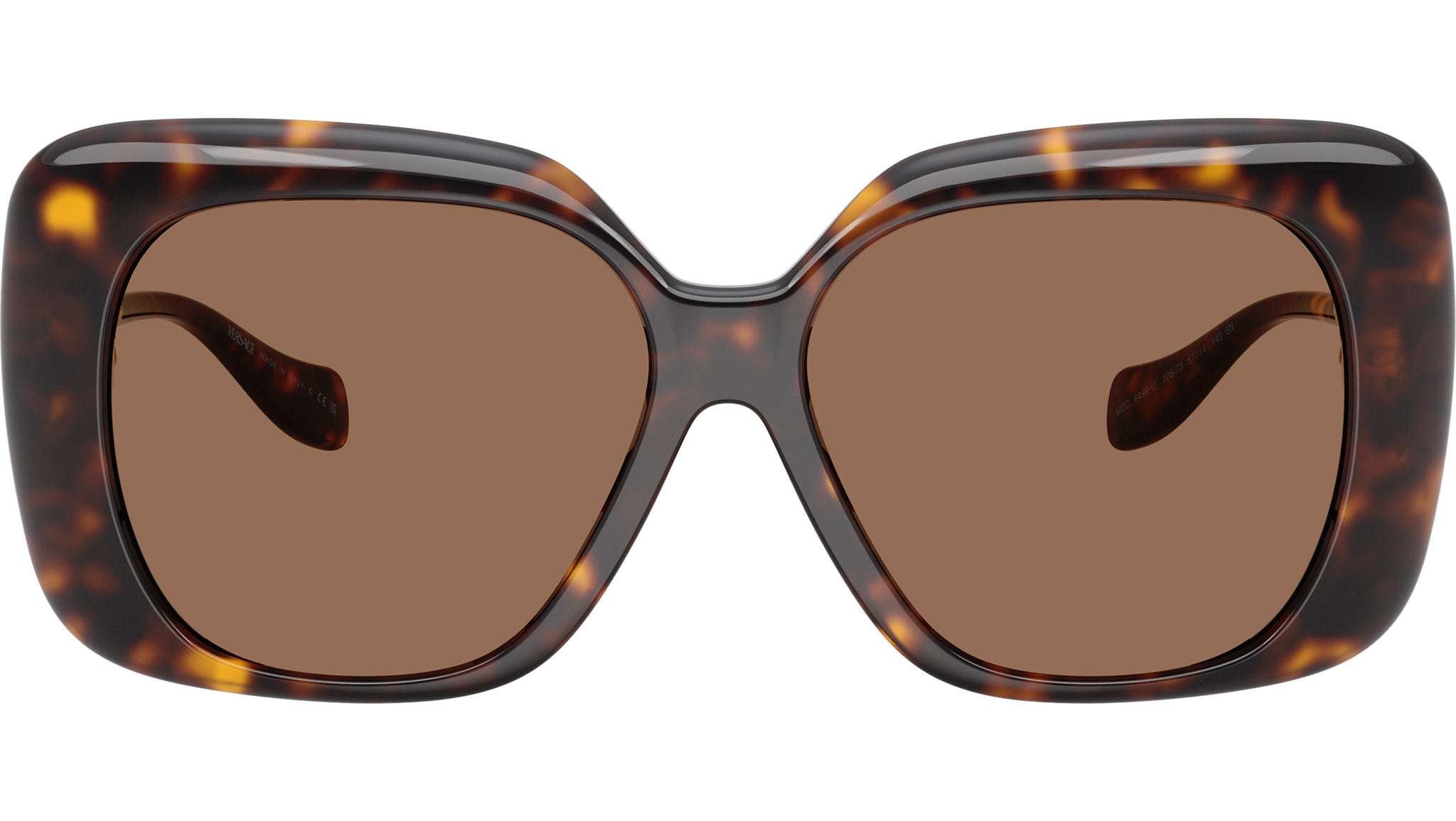 Versace Havana Round Womens Sunglasses Versace VE4330-108/5A 53mm Sunglasses Havana/Light Brown  main image 3