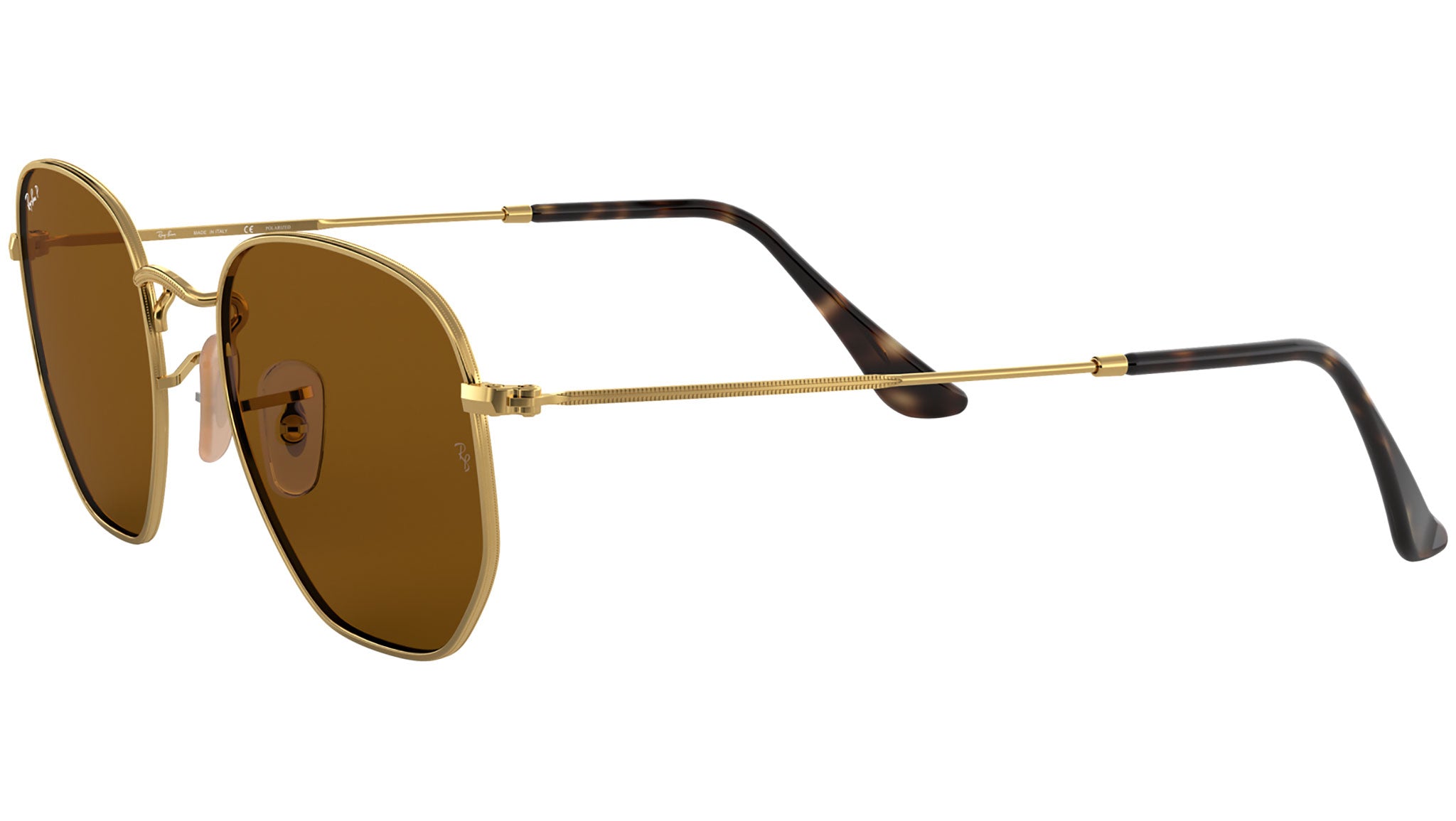 Ray Ban Hexagonal Sunglasses Gold Frame Brown Lens Vintage Made in Italy Ray-Ban Hexagonal Sunglasses | TYLER main image 2