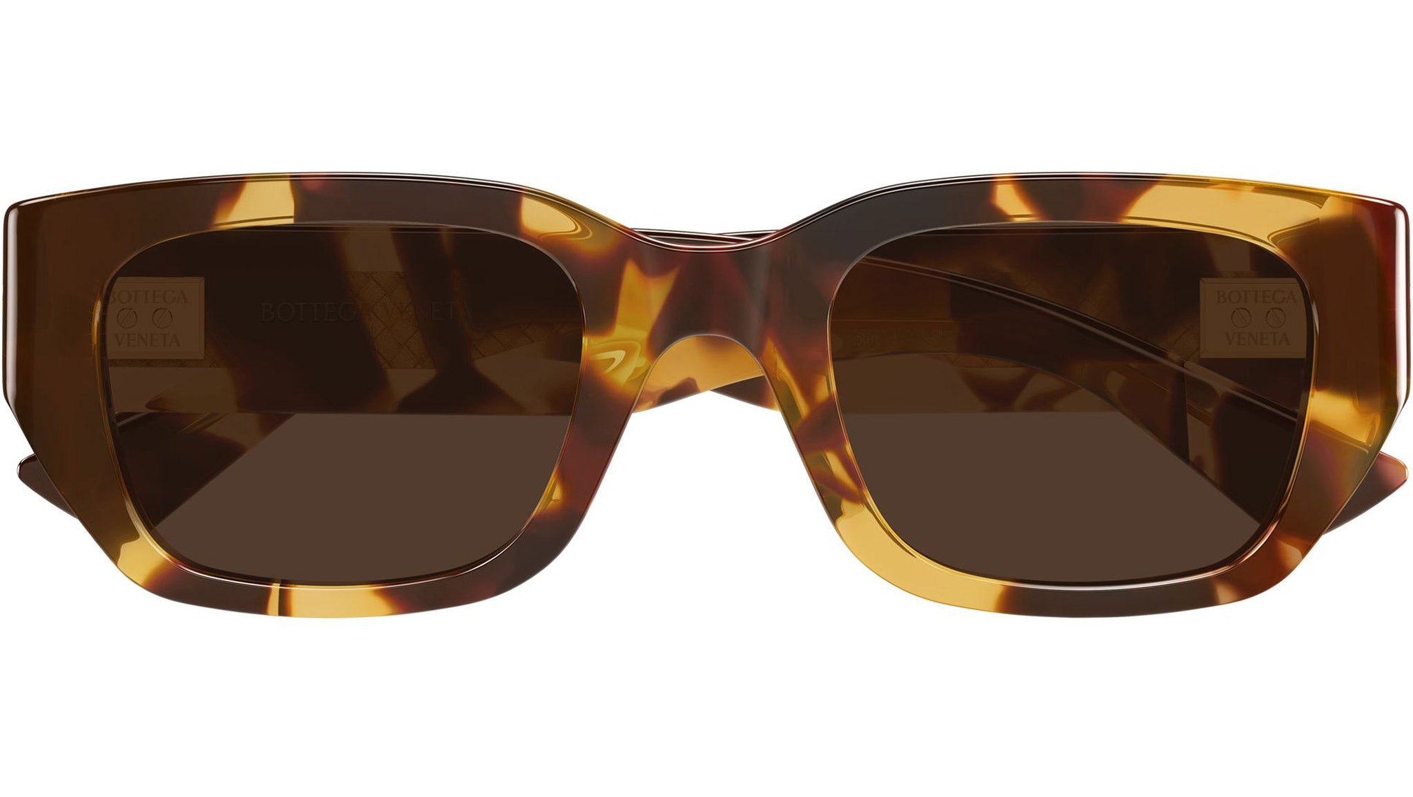BV1401SA Bottega Veneta Rectangular Sunglasses 002 Havana 