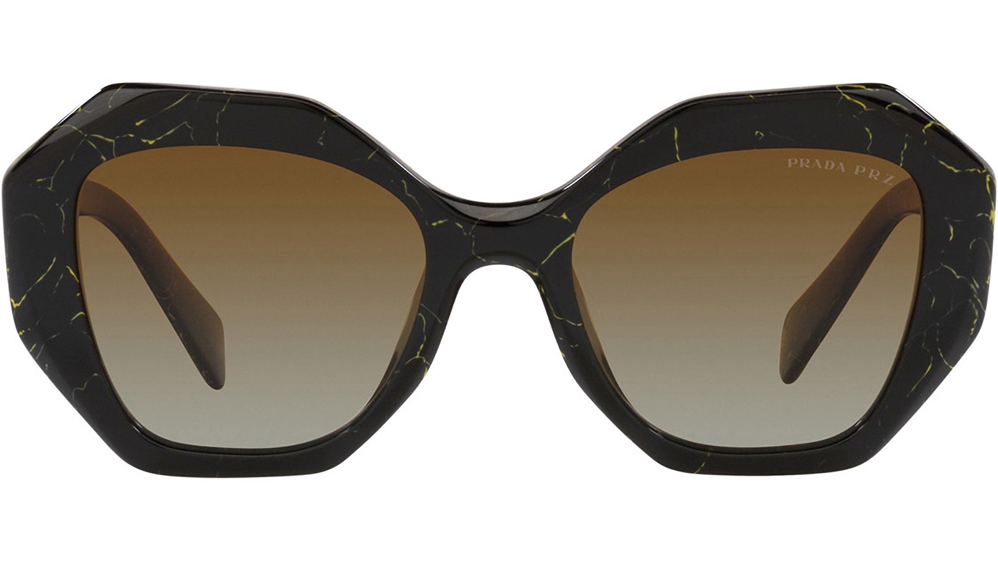 Prada Black and Yellow Women\'s Sunglasses New PRADA Sunglasses Black Round Frame Yellow | Mercari main image 2