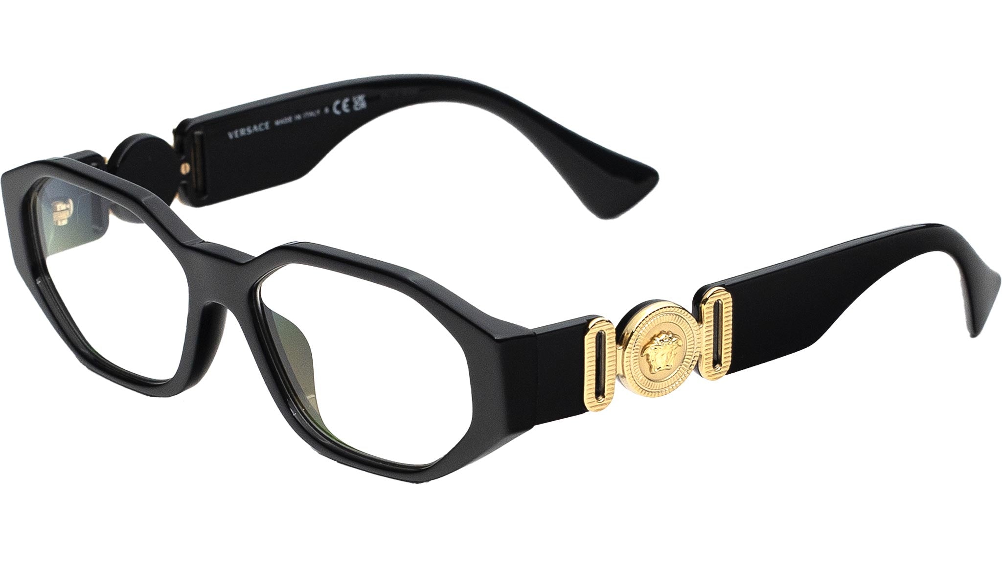 Versace Women Black Geometric Eyeglasses VE3320U GB1 BRAND NEW Versace VE3320U Eyeglasses | FramesDirect.com main image 2