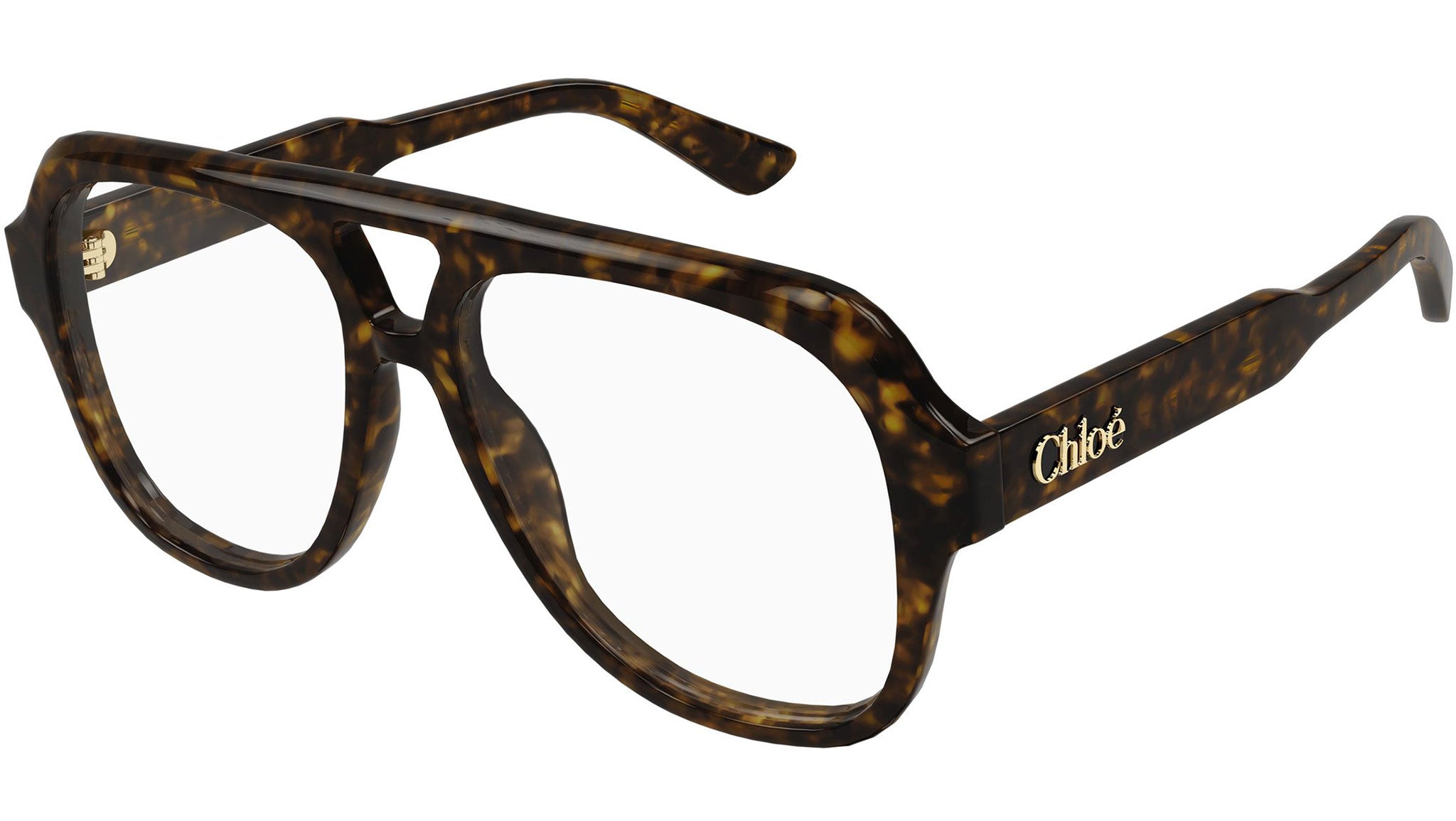CH0339O Chloé Pilot Eyeglasses 002 Havana - eye-oo.com