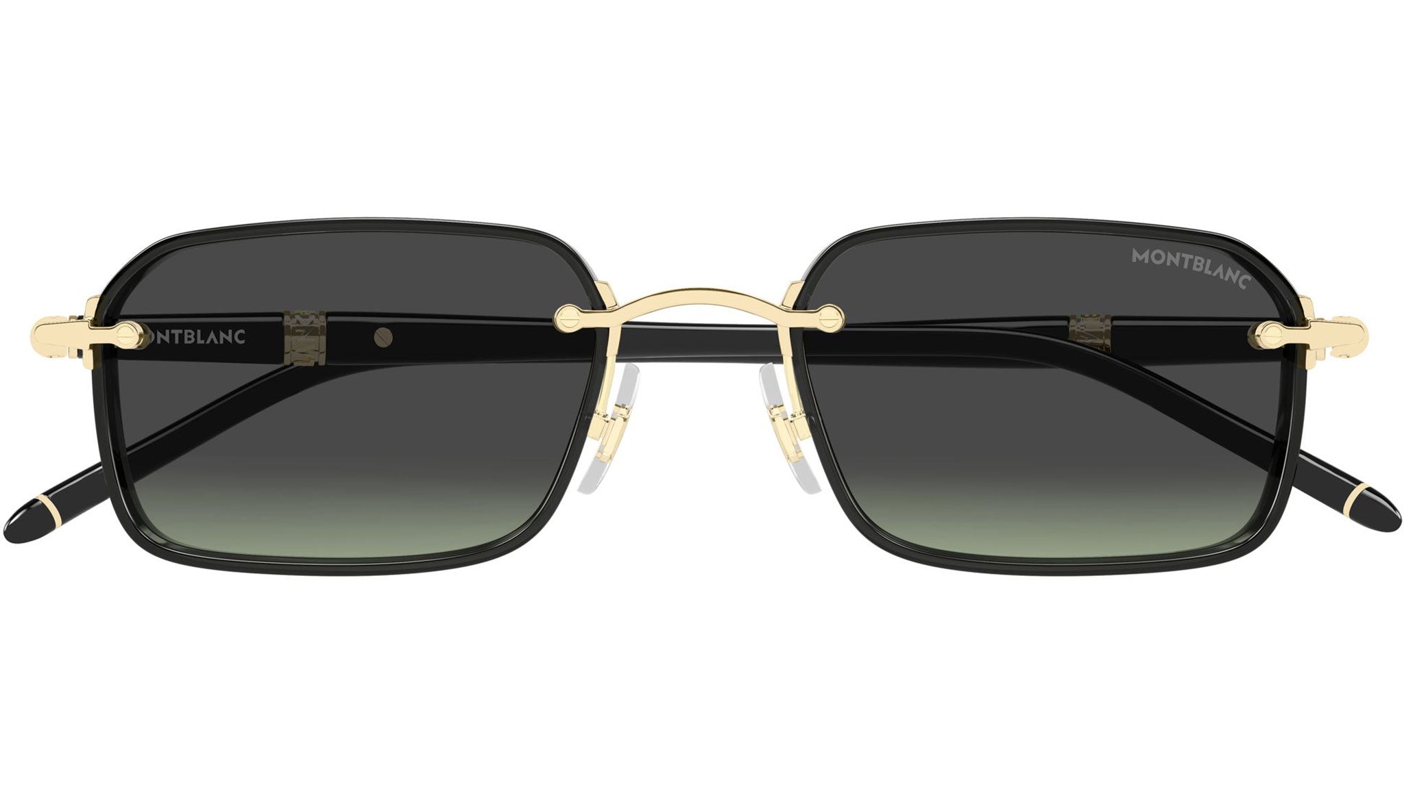 MB0483S Montblanc Rectangular Sunglasses 004 Shiny Gold - eye-oo.com