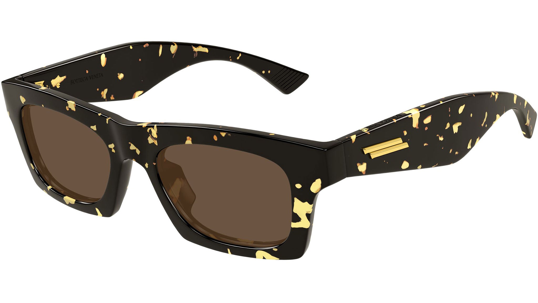 BV1457S Bottega Veneta Rectangular Sunglasses 002 Havana - eye-oo.com