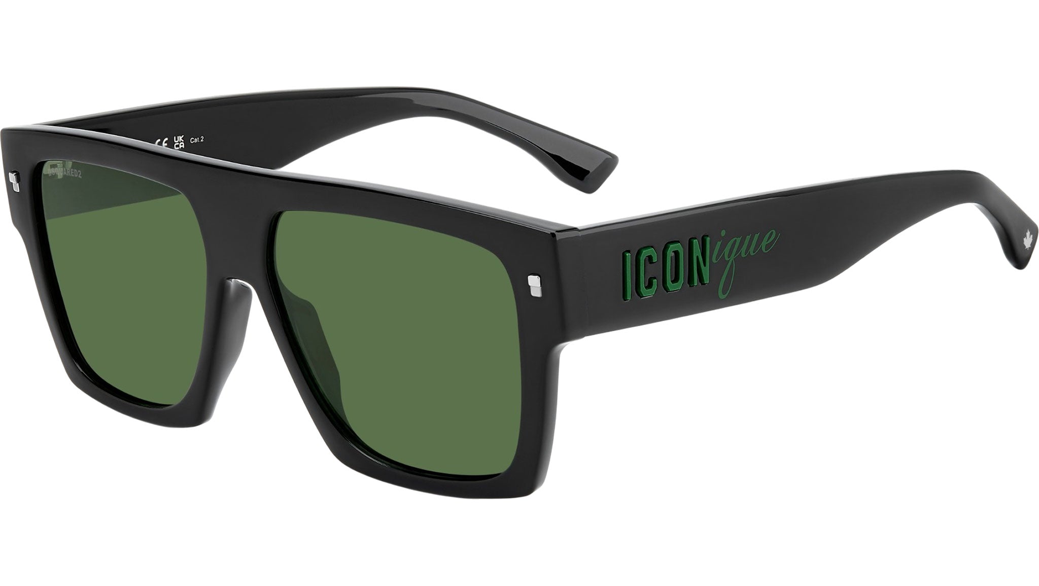 Dsquared2 ICON 0030/S 7ZJ QT Sunglasses Black Green - eye-oo.com