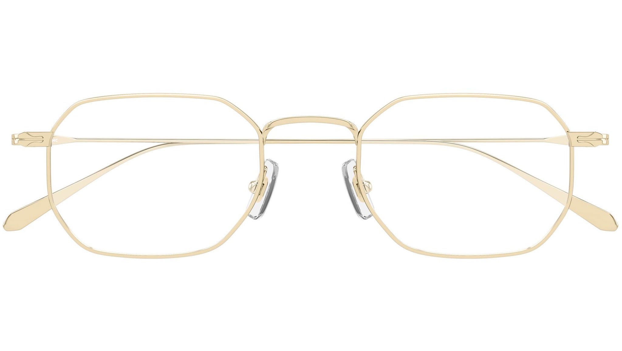 MB0474O Montblanc Rectangular Glasses 001 Light Gold - eye-oo.com