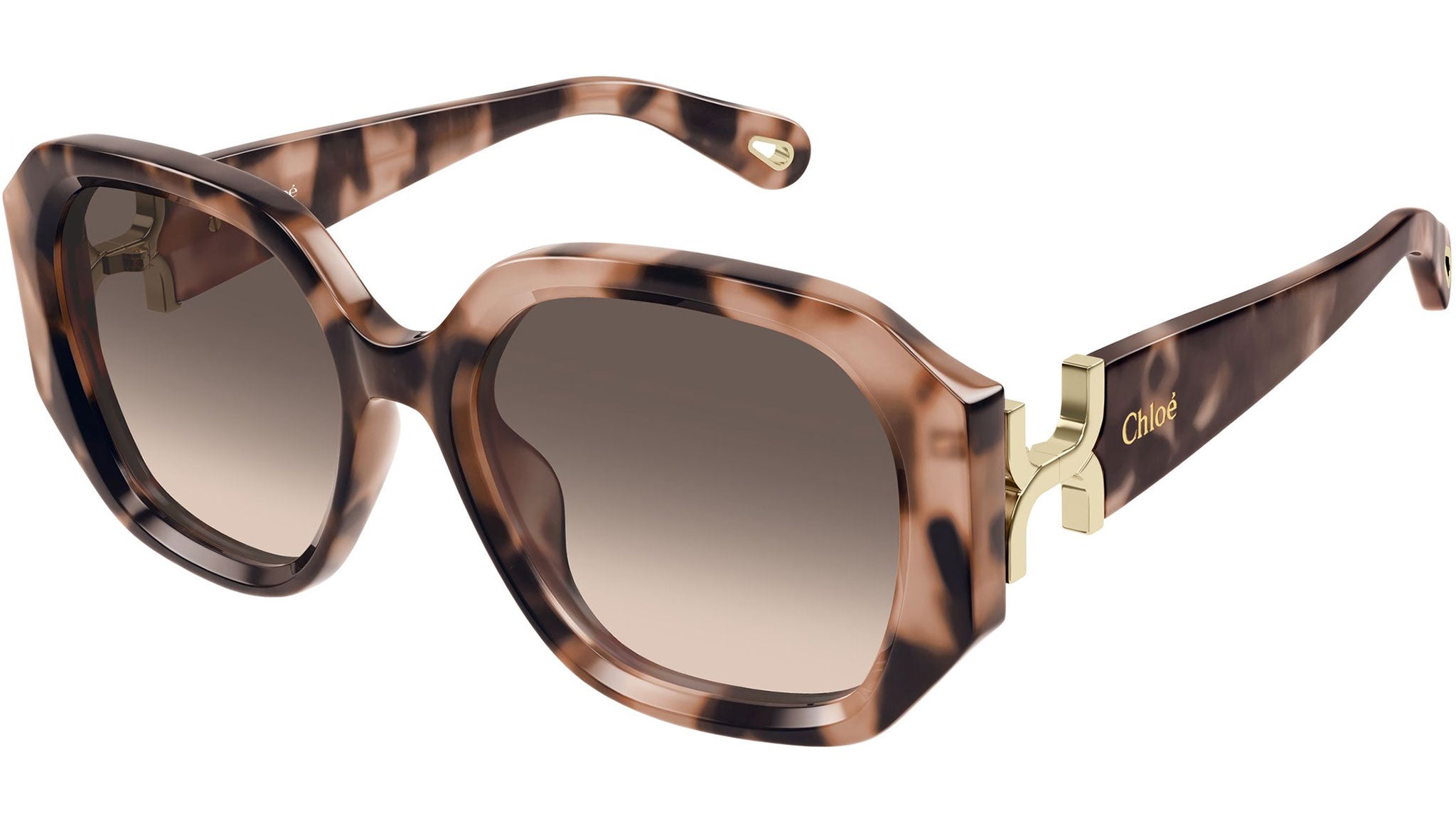 CH0236S Chloé Rectangular Sunglasses 005 Havana Brown - eye  display picture 1