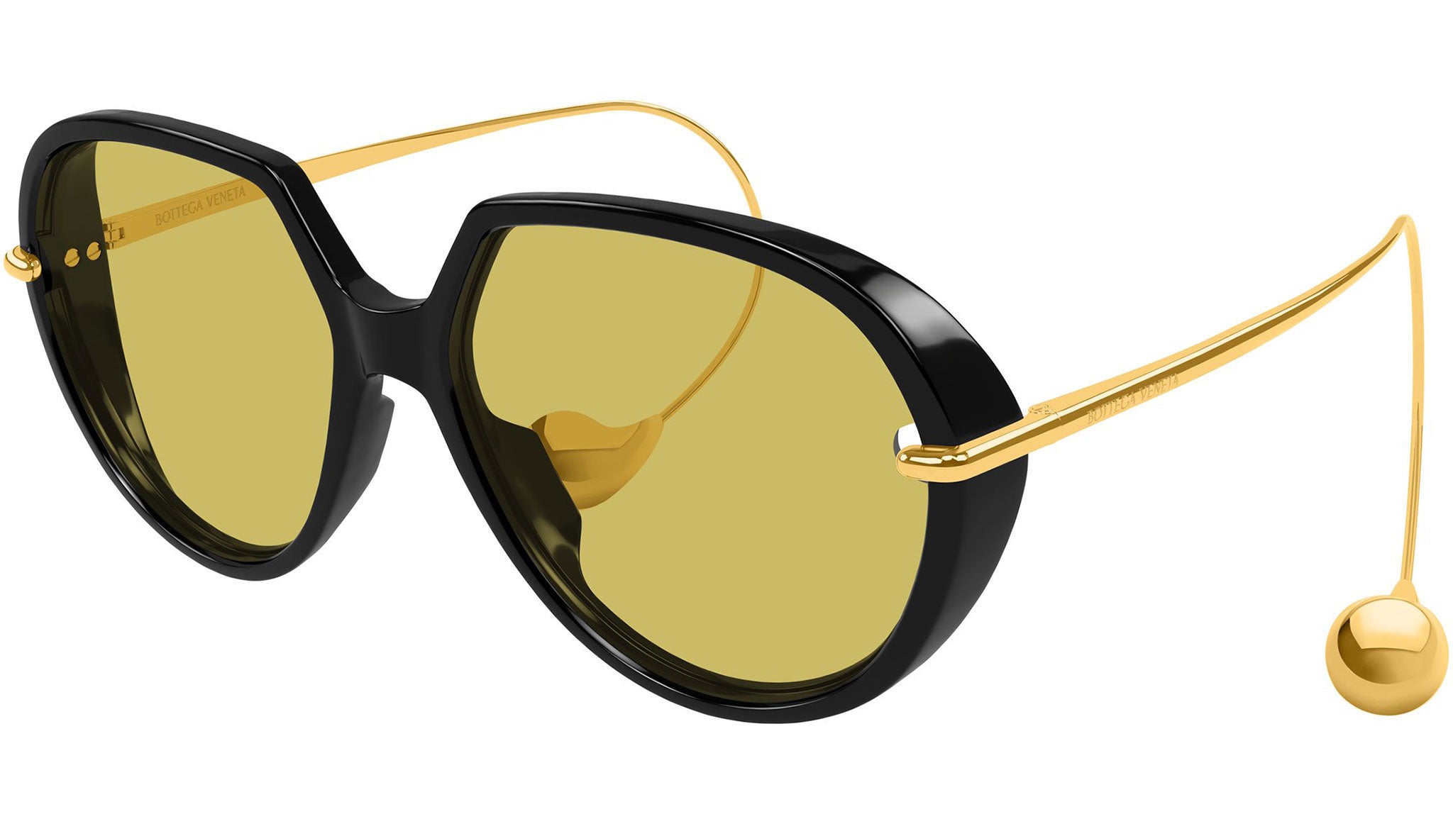 BV1436S Bottega Veneta Geometric Sunglasses 001 Black - eye-oo.com