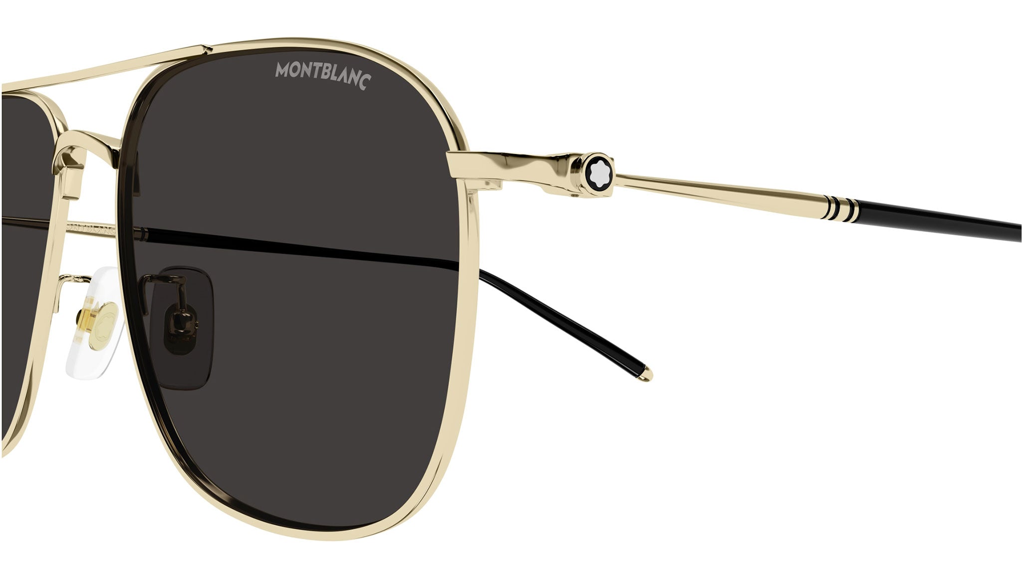 MB0417SA Montblanc Pilot Sunglasses 001 Gold - eye-oo.com