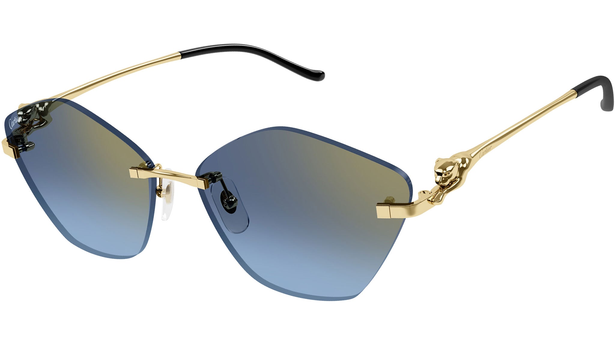 Panthère de Cartier Sunglasses CT0429S 004 Gold Blue - eye  display picture 1