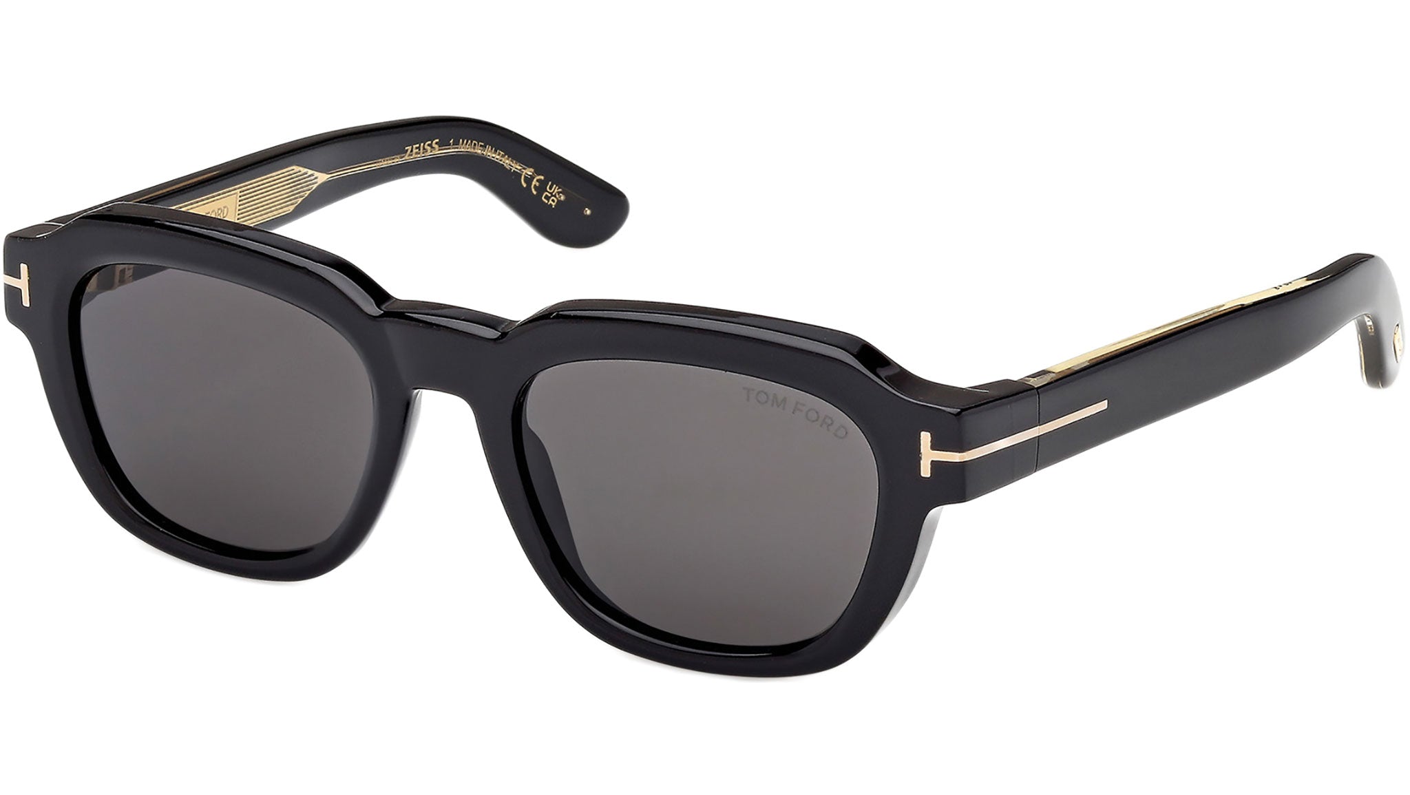 Tom Ford Glossy Black Cat-Eye Sunglasses with Gold Accents TOM FORD Icon Collection Cat-Eye Sunglasses | Neiman Marcus main image 3