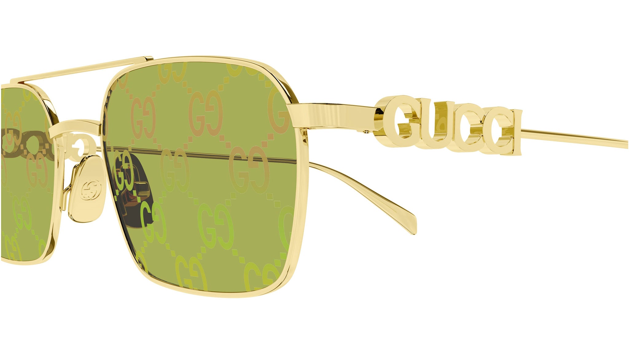 Gucci GG1804S 002 Rectangular Sunglasses Yellow Gold - eye-oo.com