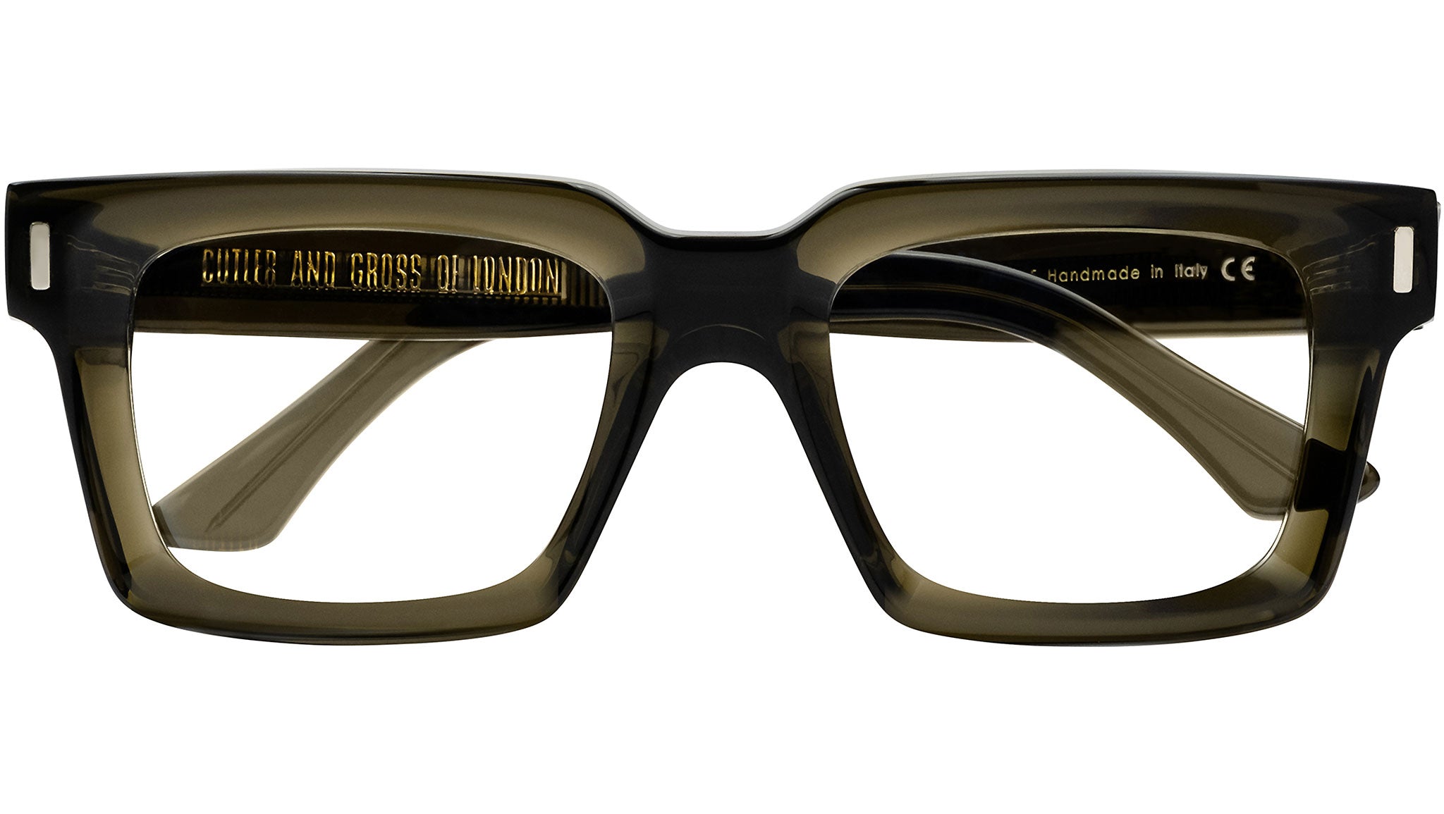 Cutler and Gross 1386 Eyeglasses 05 Olive Green - eye-oo.com