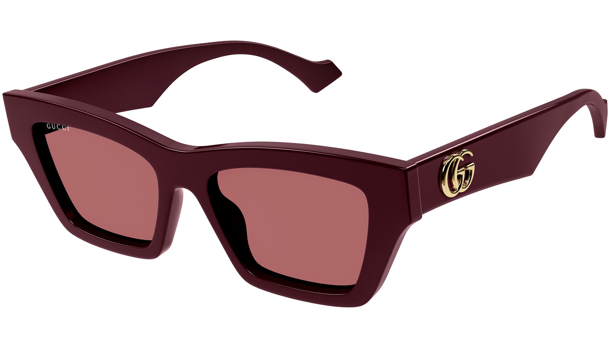 GUCCI Burgundy Cat-Eye Sunglasses Gucci Sunglasses GG1660S 006 Shiny Solid Burgundy - eye-oo.com main image 4