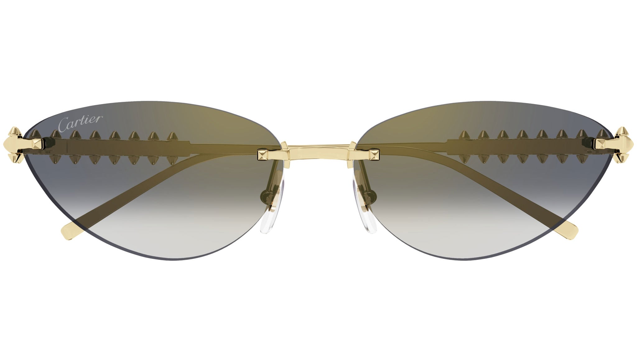Cartier CT0543S 001 Sunglasses Gold Gold Grey - eye-oo.com
