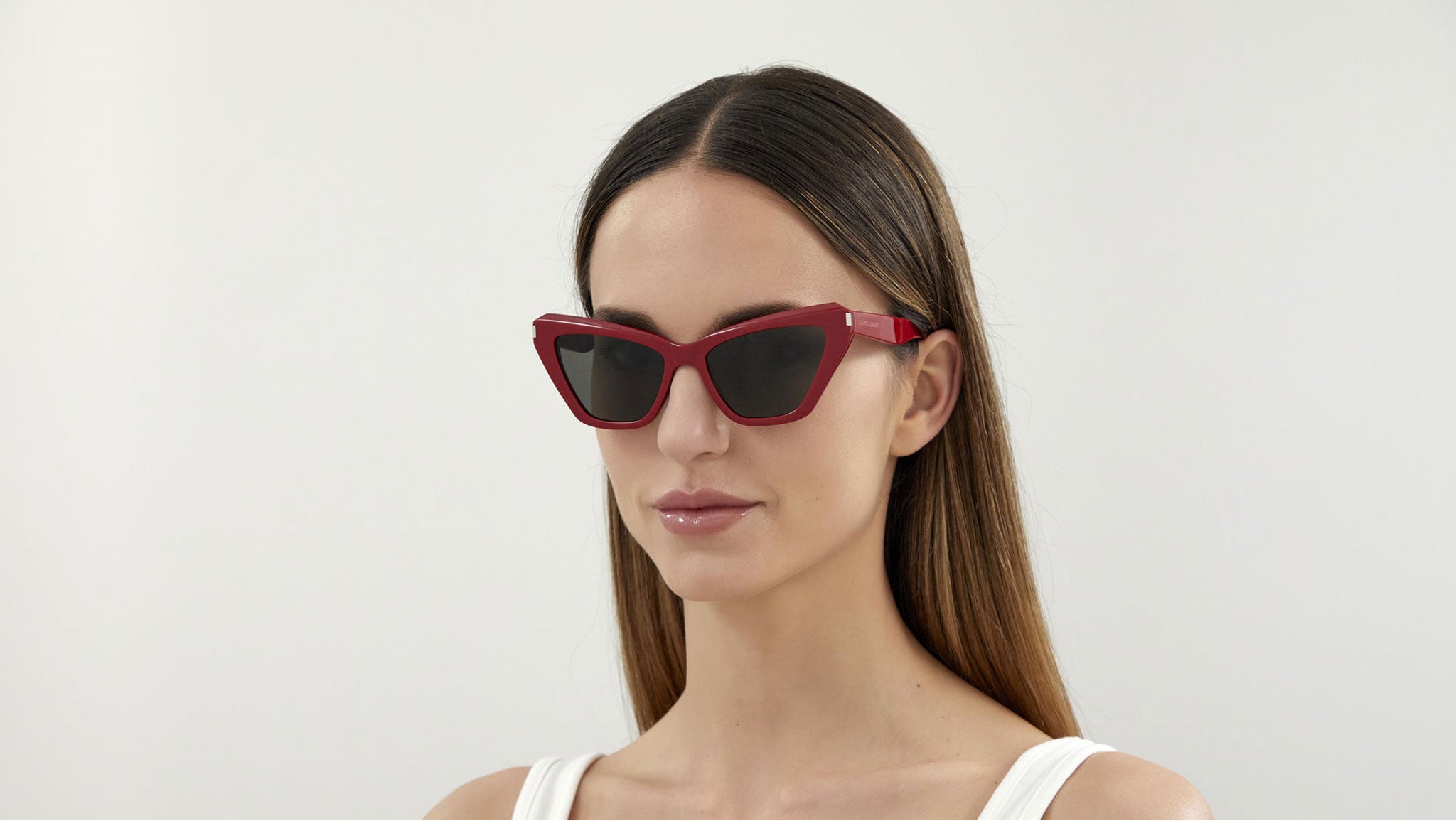 Saint Laurent SL 466 003 Shiny Red Sunglasses - eye-oo.com