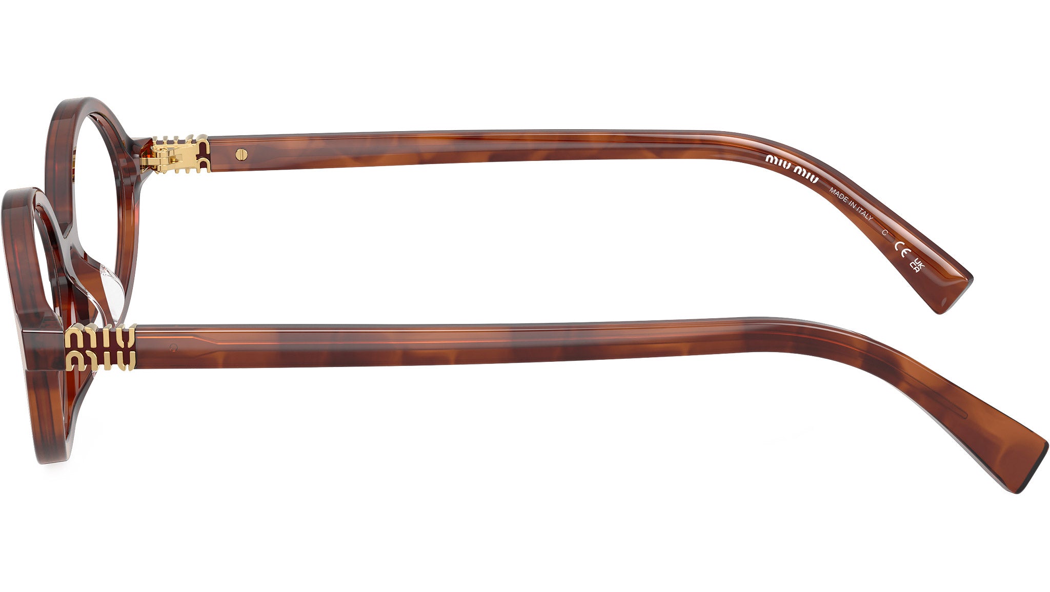 Miu Miu MU01XV Glasses 26E1O1 Striped Tobacco - eye-oo.com