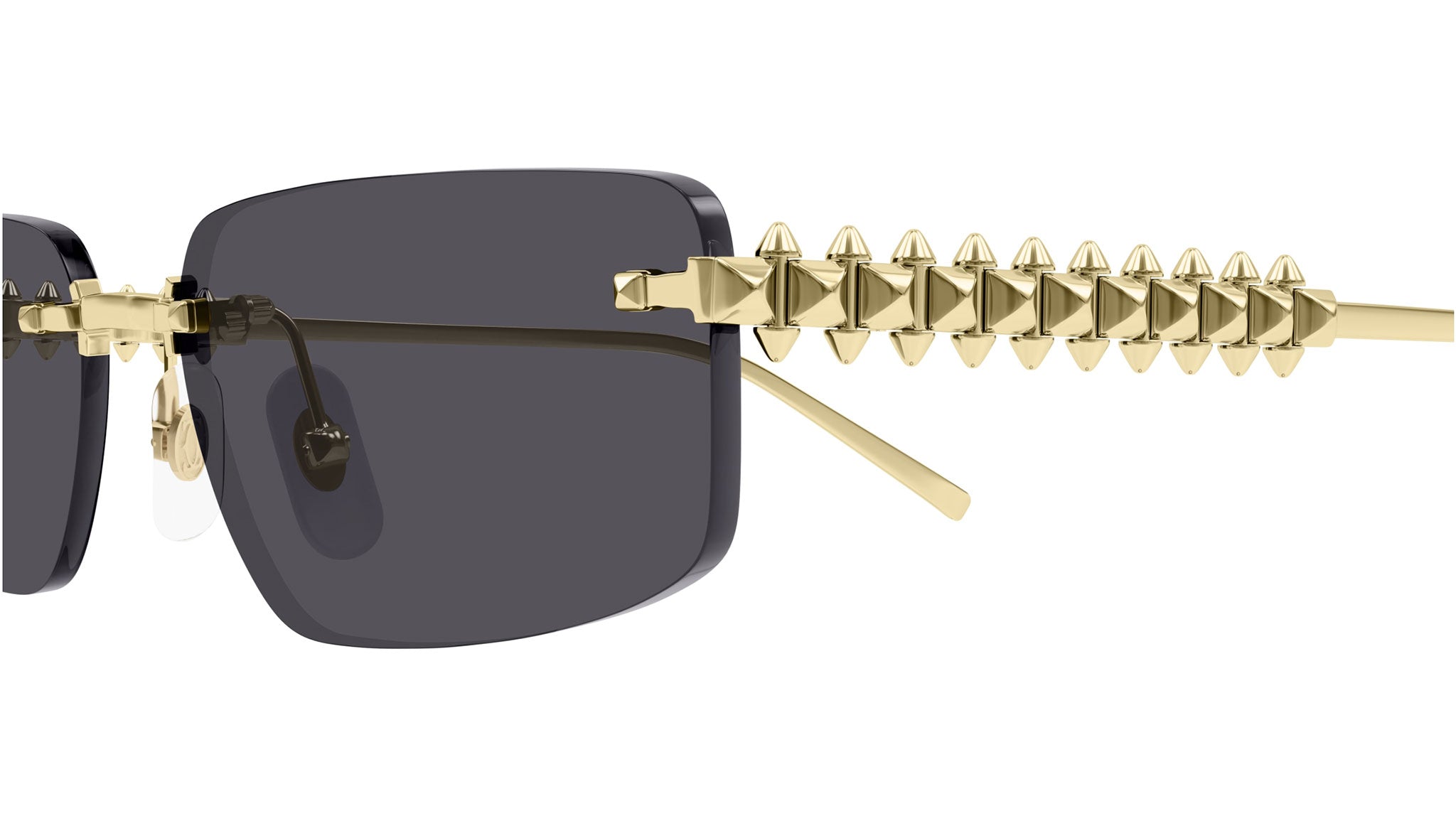Cartier CT0544S 002 Sunglasses Shiny Gold Grey - eye-oo.com