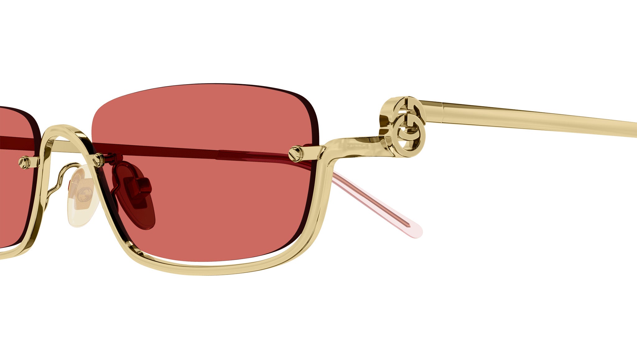 Gucci GG1278S 003 Gold Red Sunglasses - eye-oo.com
