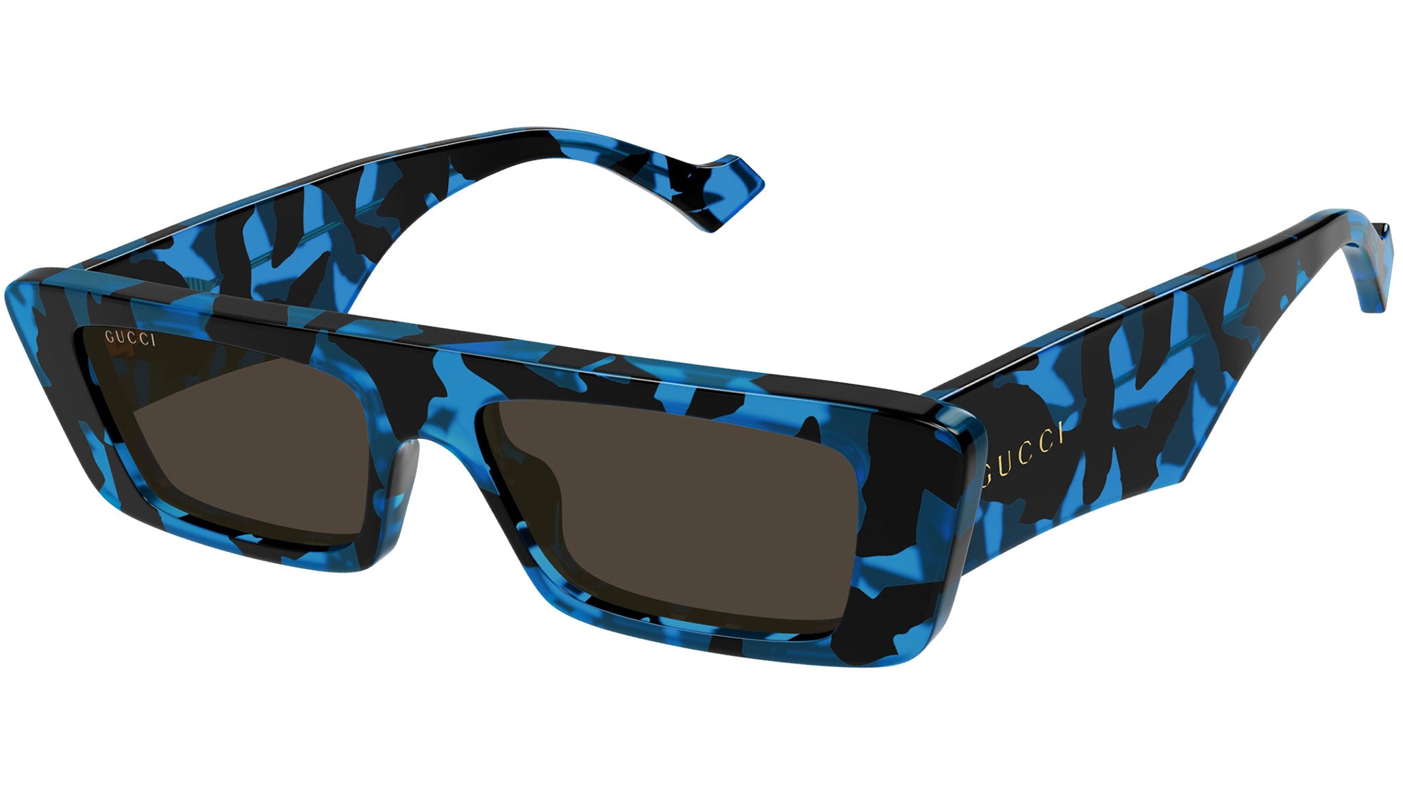 Gucci Turquoise Havana Rectangle Sunglasses Gucci Womens Square/Rectangle Havana Havana Grey Fashion  main image 2