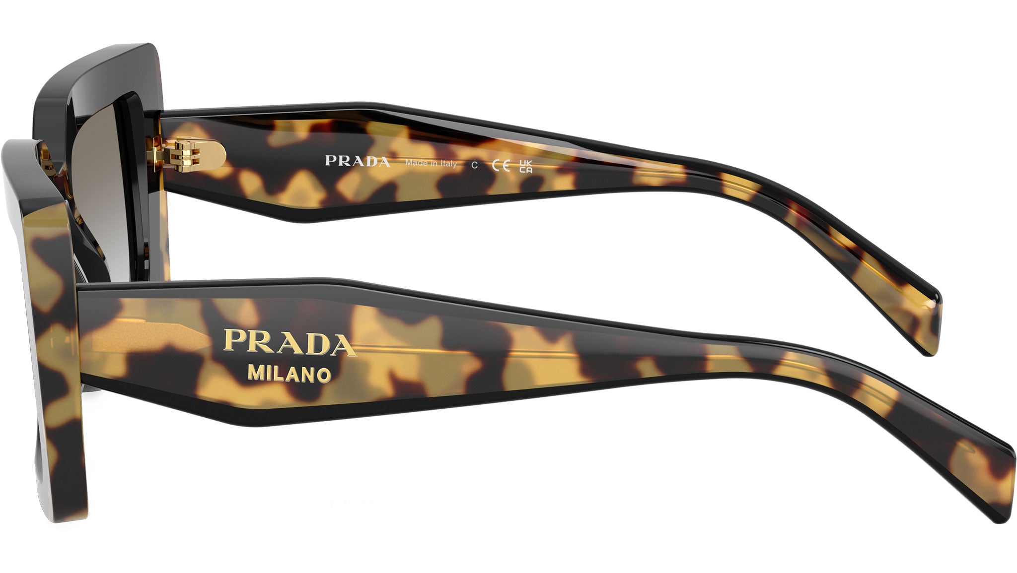 PRADA 非売品　オルゴール　ブラック✕ゴールド PR D01S Prada Sunglasses 0CD80L Black Medium Tortoise - eye-oo.com
