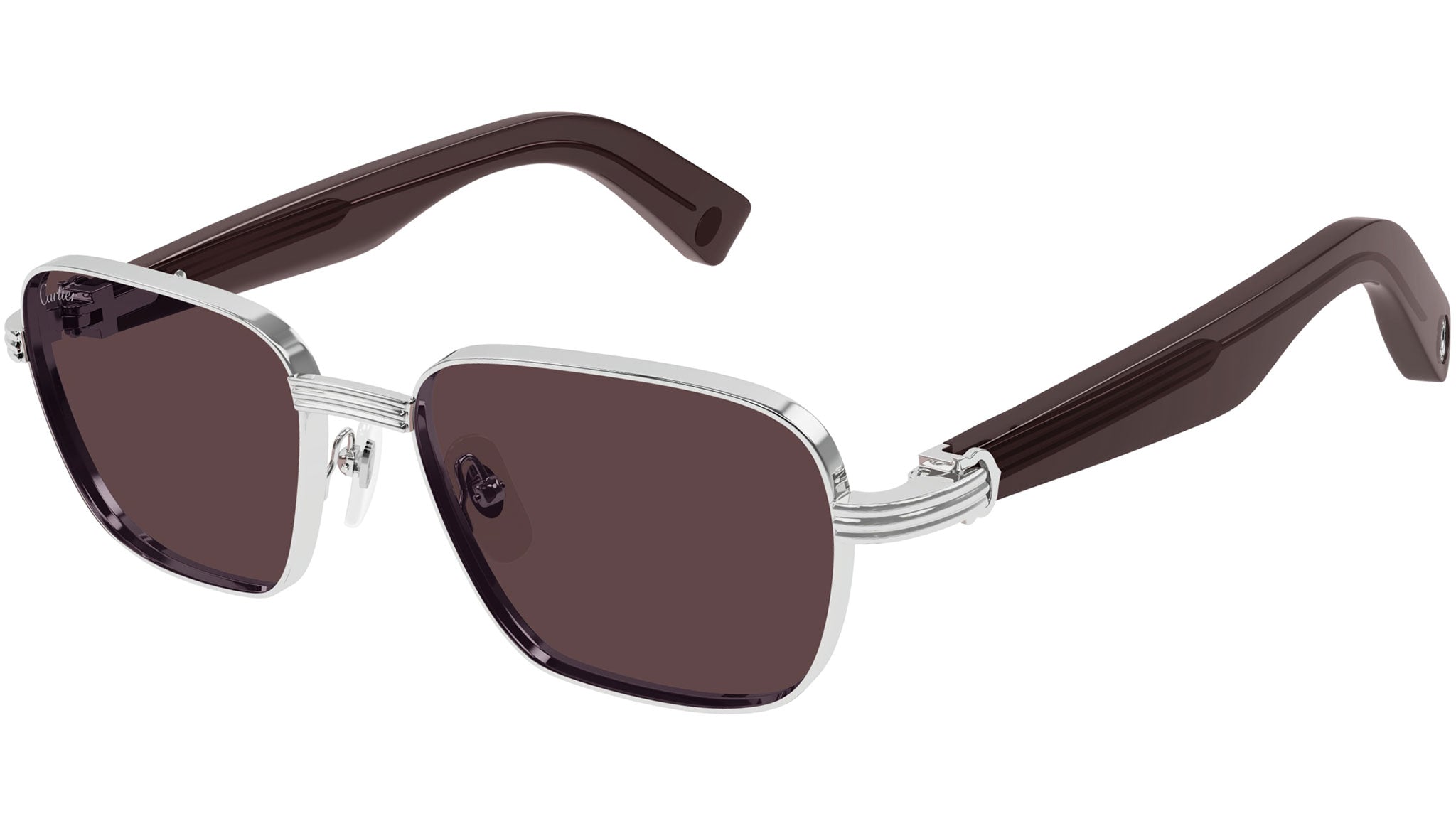 Cartier Première CT0538S Sunglasses 004 Shiny Silver - eye  display picture 1