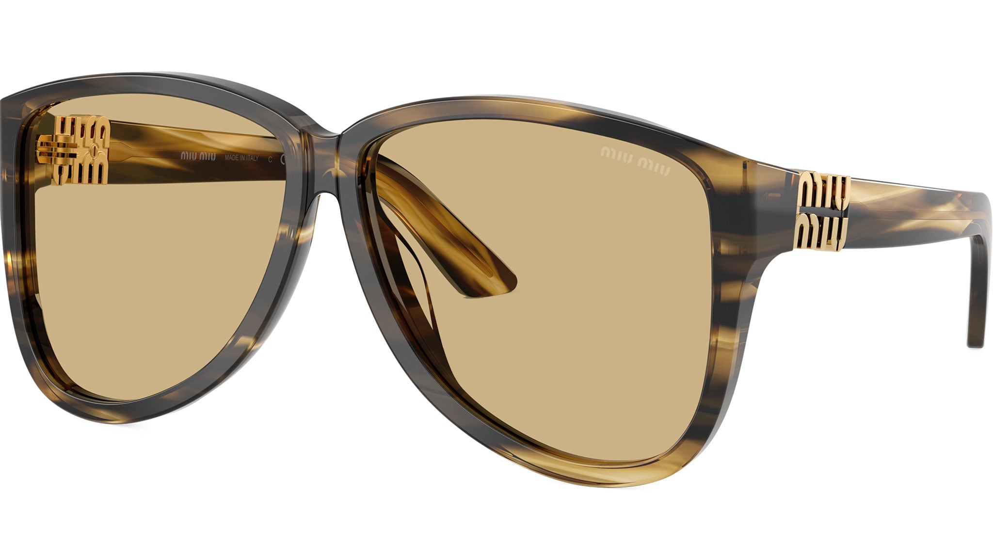 Miu Miu MUA08S Sunglasses 25E1OR Striped Loden - eye-oo.com