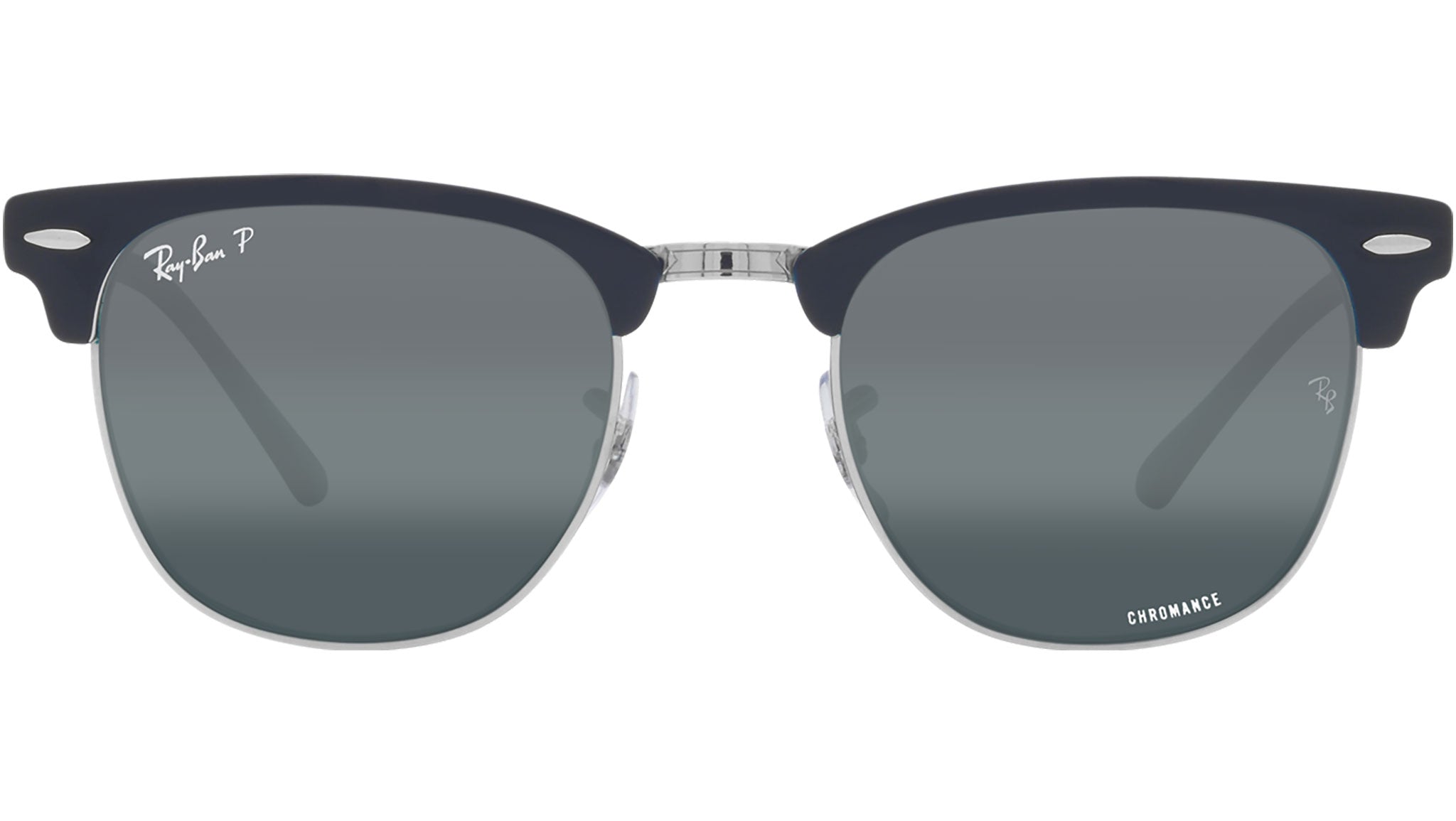 Clubmaster Metal RB3716 9254G6 silver on blue - eye-oo.com