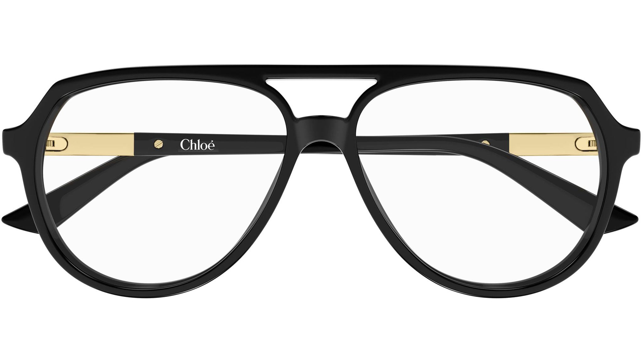 CH0366O Chloé Pilot Eyeglasses 001 Shiny Black - eye-oo.com