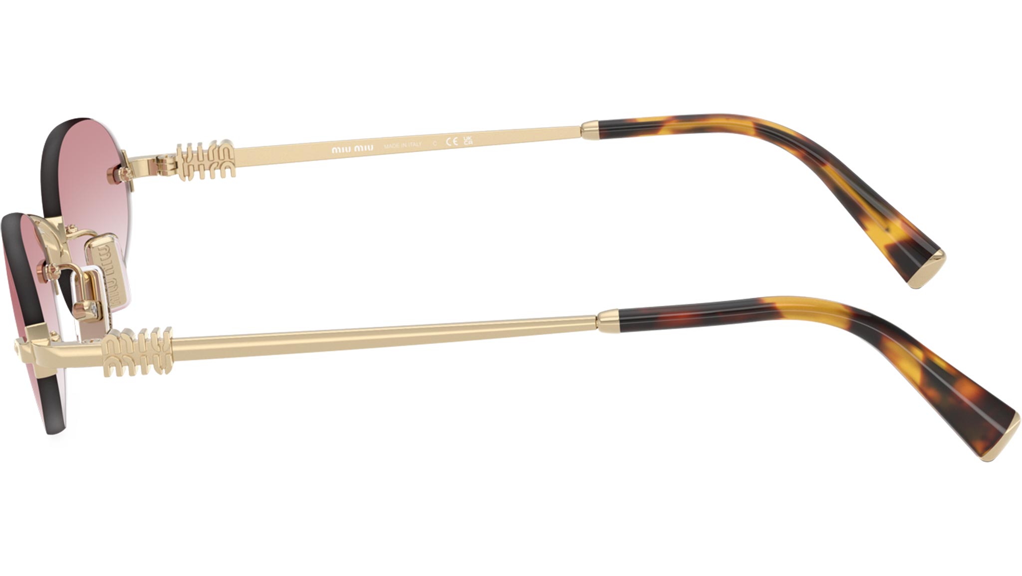 MU A54S Miu Miu Sunglasses ZVN70O Pale Gold - eye-oo.com