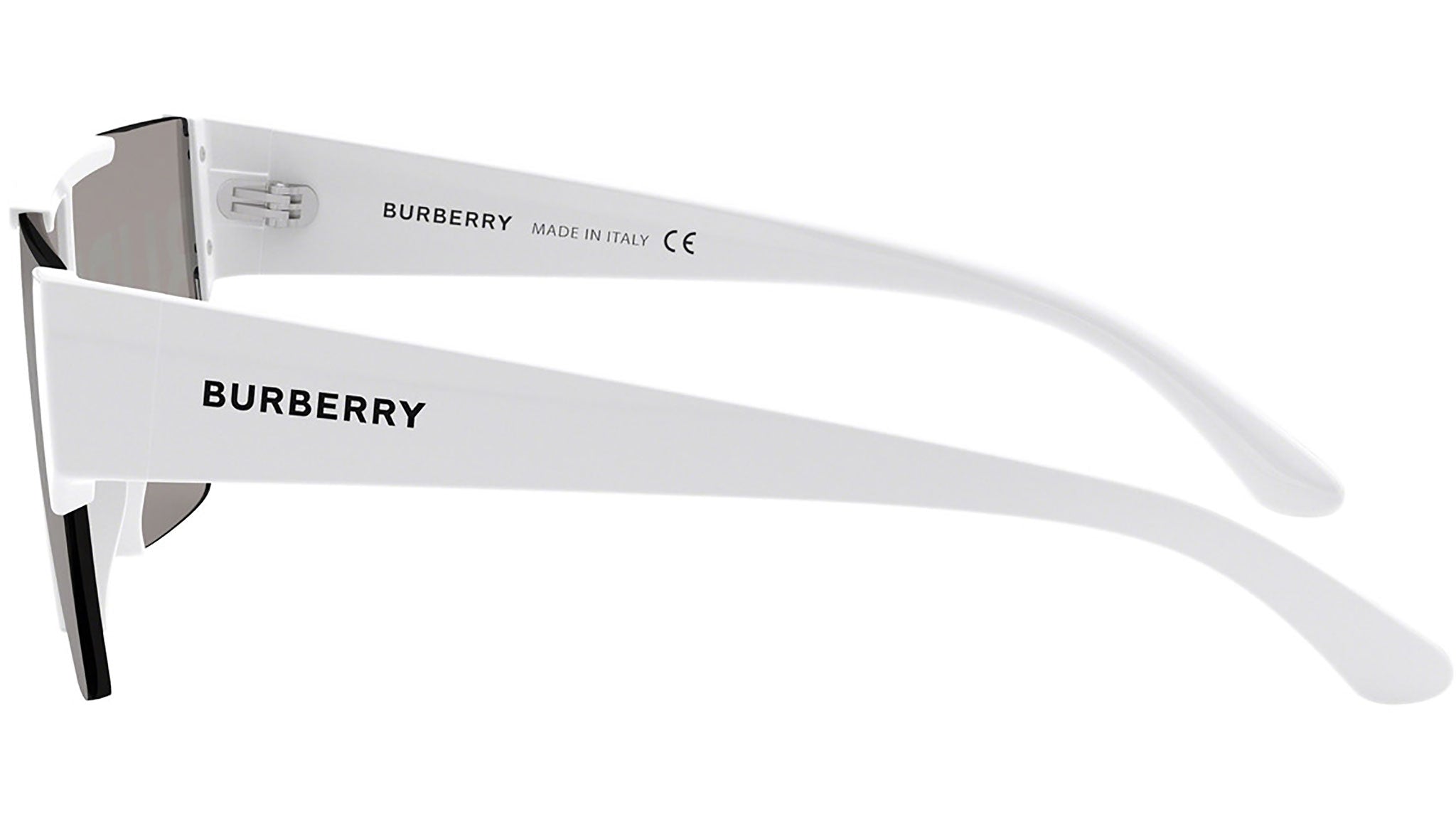 Burberry White Geometric Frame Sunglasses with Dark Lenses Burberry BE4293 Square Sunglasses main image 3