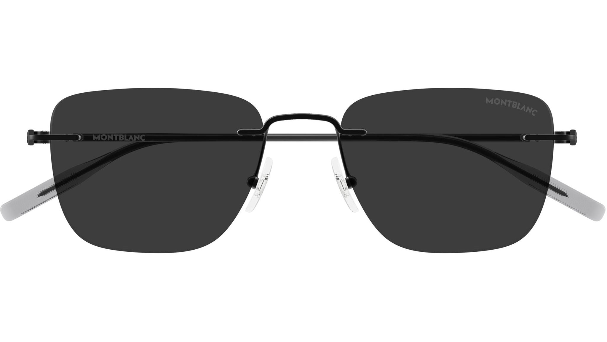 Montblanc Black Rectangular Sunglasses Mont Blanc MB0383S Sunglasses | FramesDirect.com main image 2
