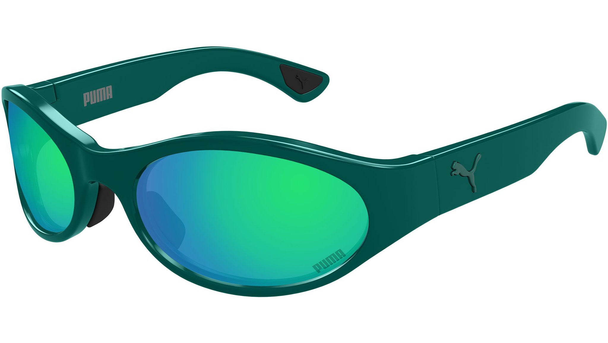 Puma PU0520S Panthos Sunglasses 003 Green Grey Sunglasses - eye-oo.com