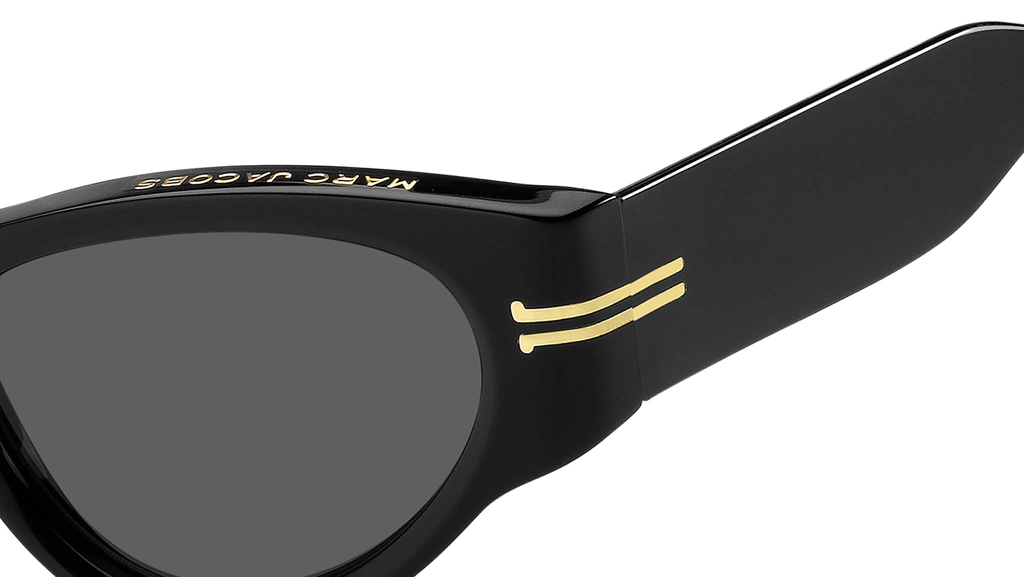 Marc Jacobs Black Cat-Eye Women\'s Sunglasses with Gold Temples Marc Jacobs MJ 1073/S 807 9O Sunglasses Black - eye-oo.com main image 3