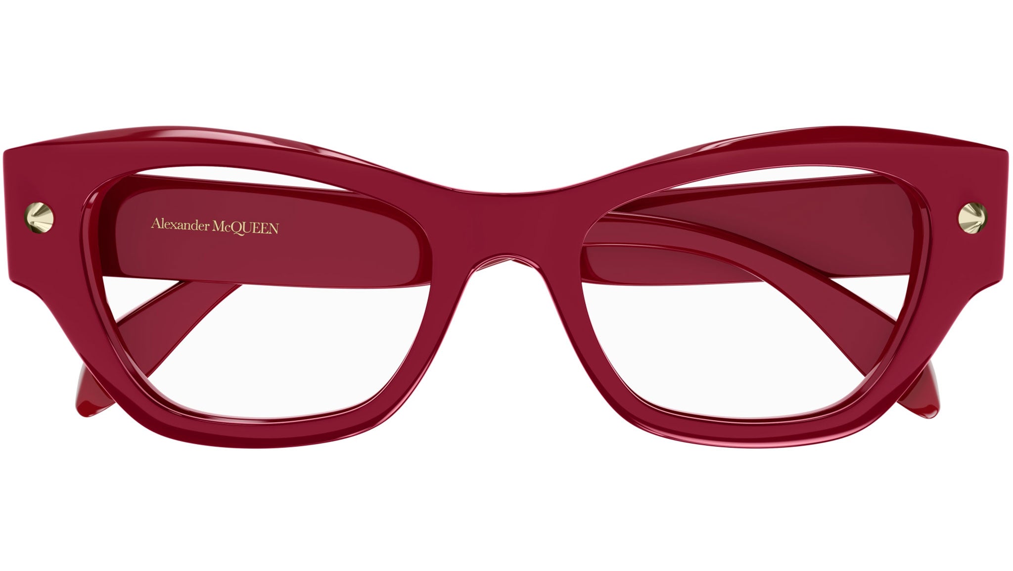 Alexander McQueen AM0429O 004 Eyeglasses Shiny Red - eye-oo.com