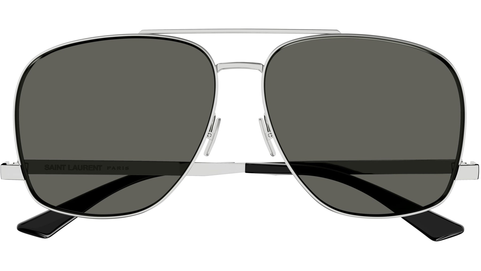 Saint Laurent SL 653 LEON Sunglasses 001 Shiny Silver - eye-oo.com