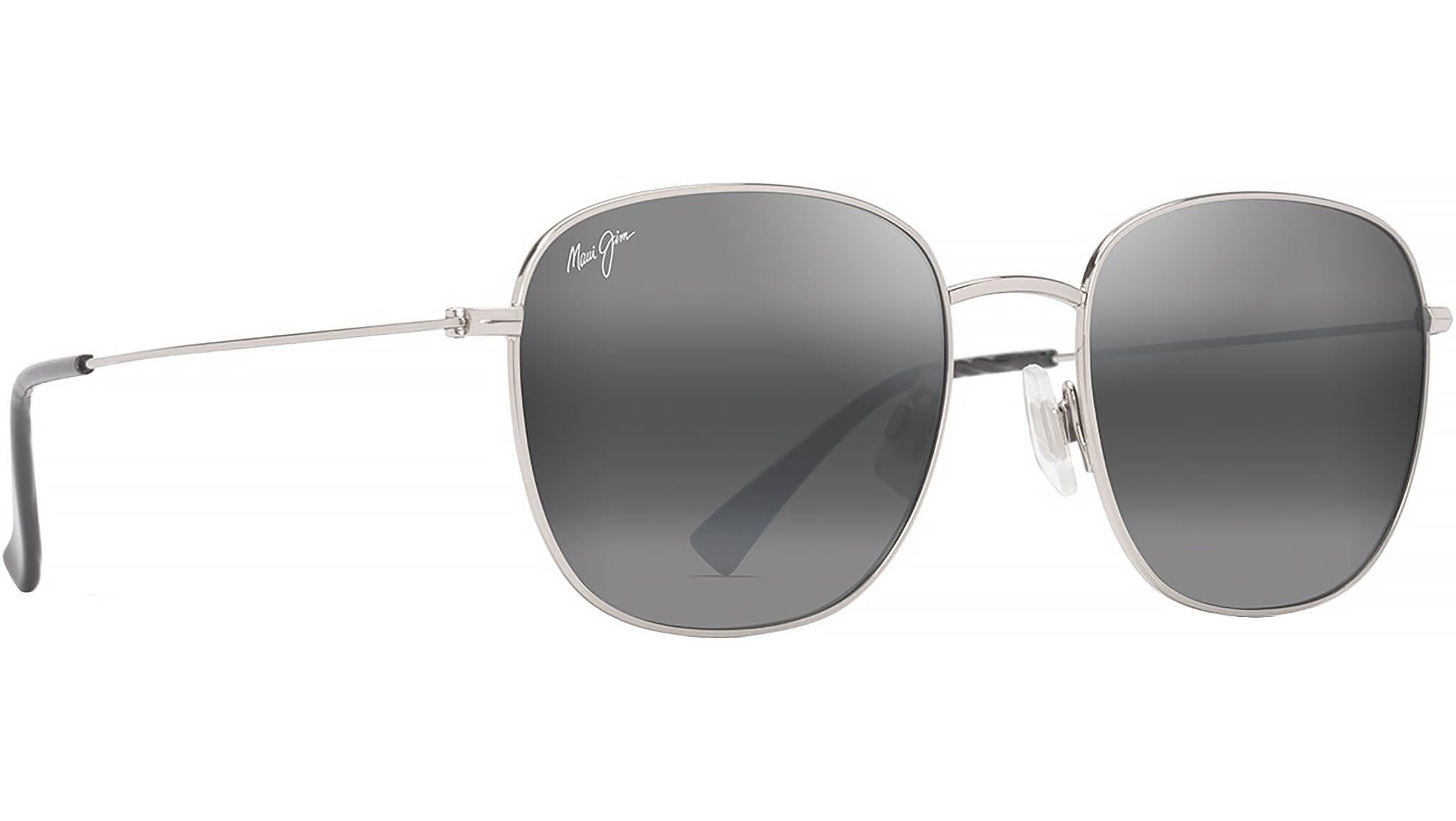 Maui Jim Olali AF 657 17A Sunglasses Shiny Silver Black Polarized