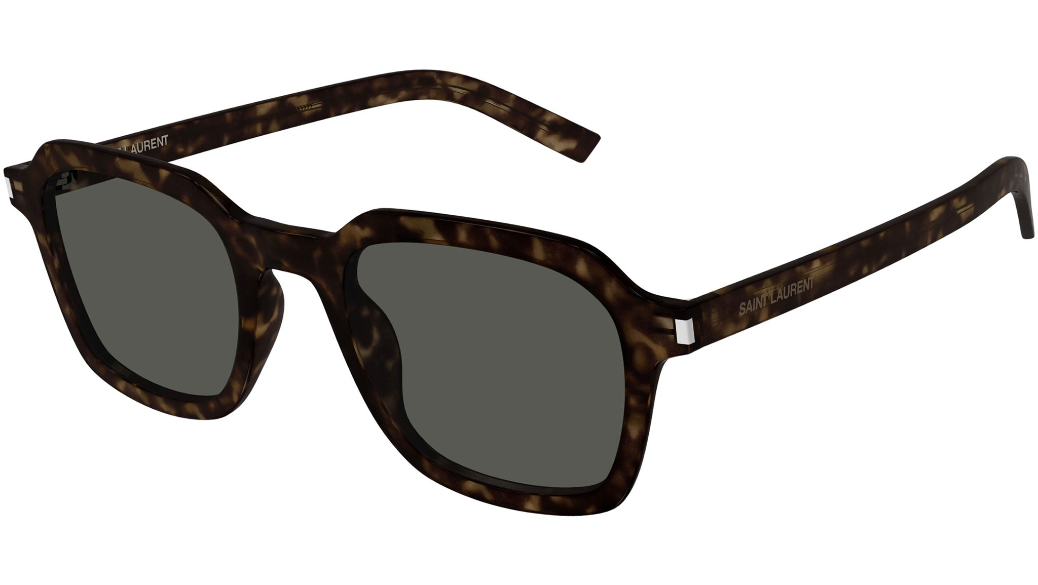 Saint Laurent YSL SL 715 Slim 002 Sunglasses Havana Frame Gray Lenses Square SL 715 SLIM Saint Laurent Sunglasses 002 Dark Havana - eye  main image 2