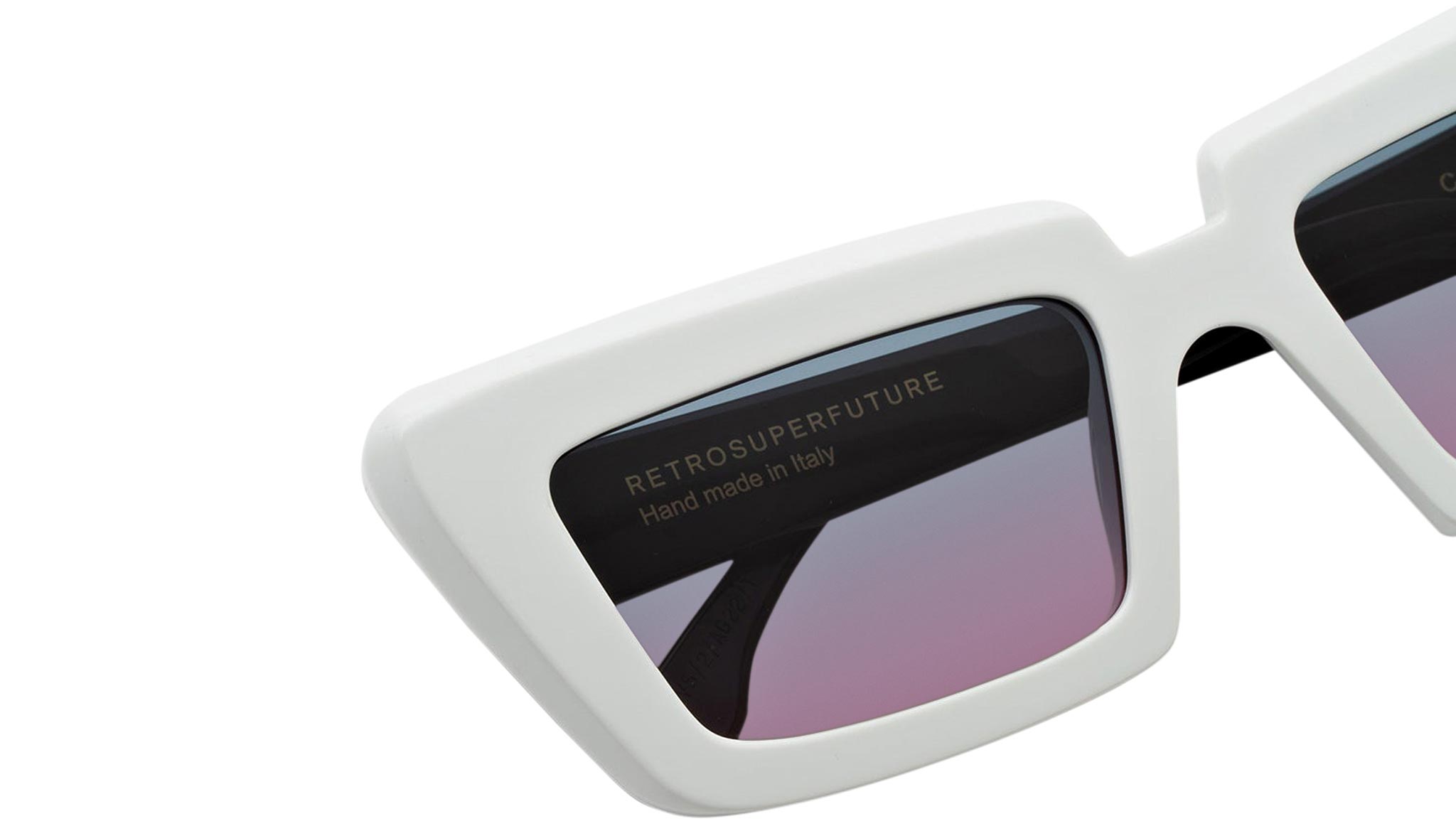 Retrosuperfuture Pointed Sunglasses Coccodrillo ZV5 White/Black 57mm Retrosuperfuture Eyewear Coccodrillo White Sunglasses ZV5  main image 2