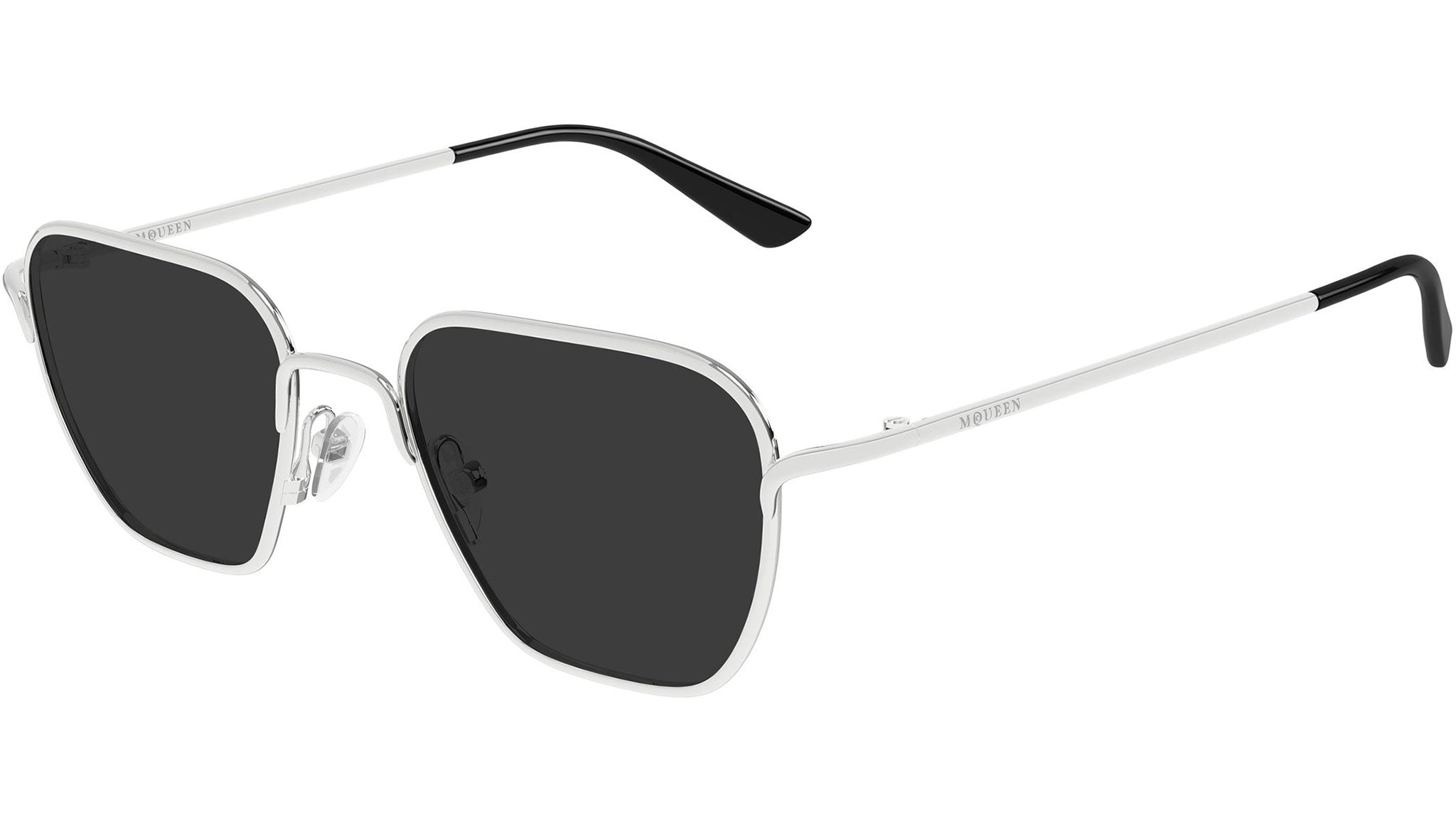 Alexander McQueen AM0561S Sunglasses 001 Silver Grey - eye-oo.com