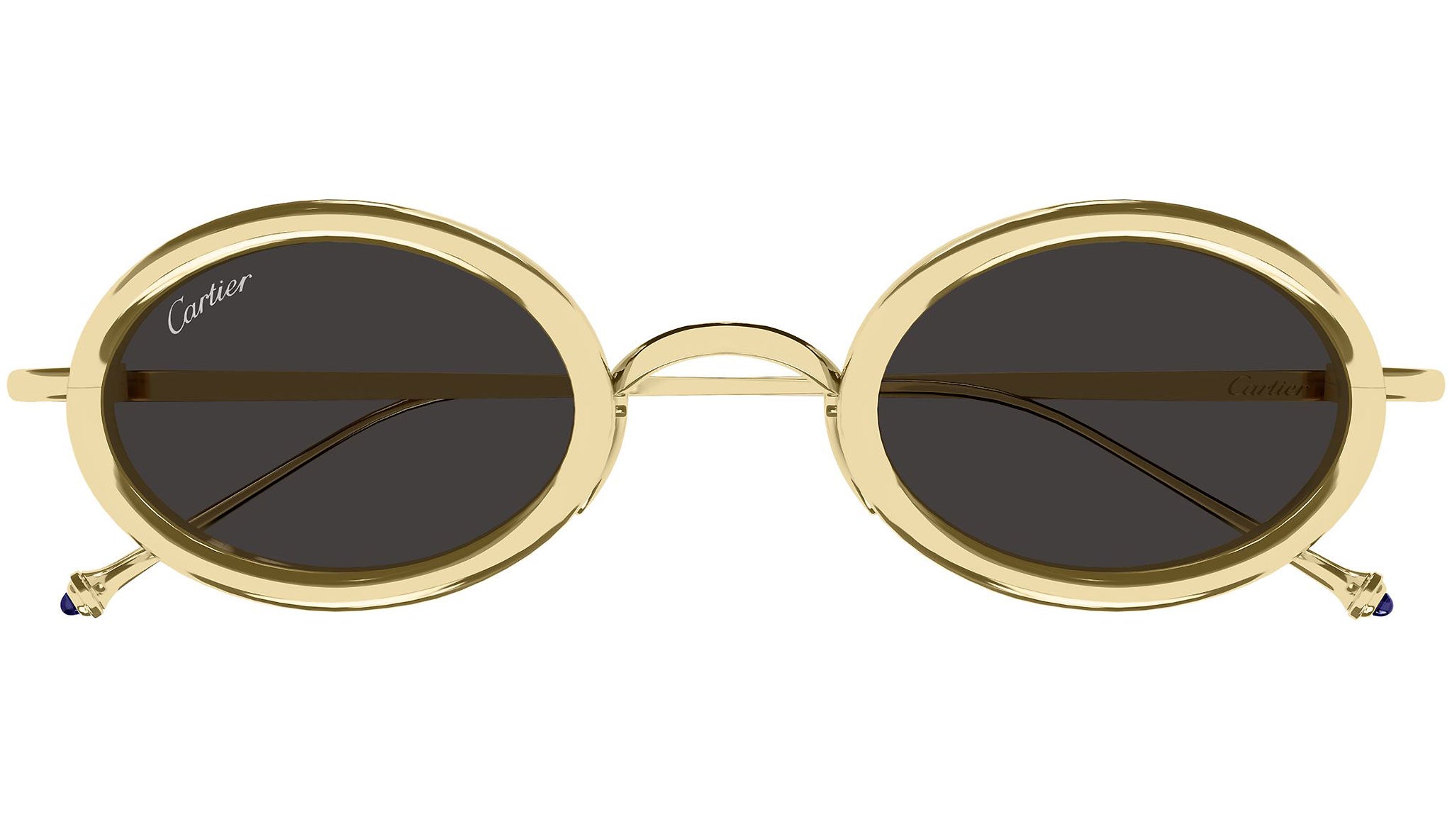 Cartier ゴールドフレーム サングラス Cartier CT0649S Sunglasses 001 Gold Grey - eye-oo.com