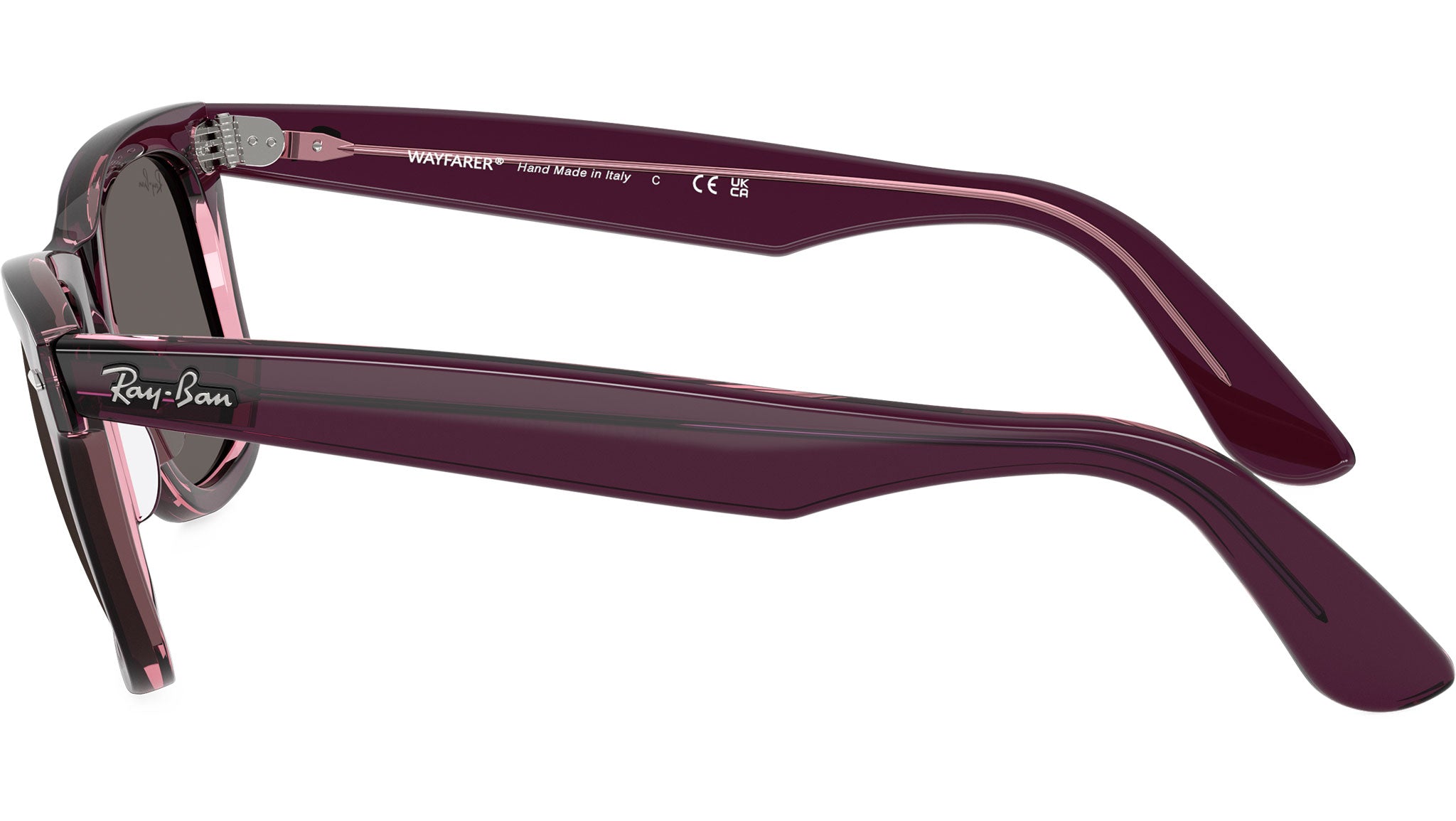Wayfarer RB2140 Ray-Ban Sunglasses 1447B1 Violet On Transparent