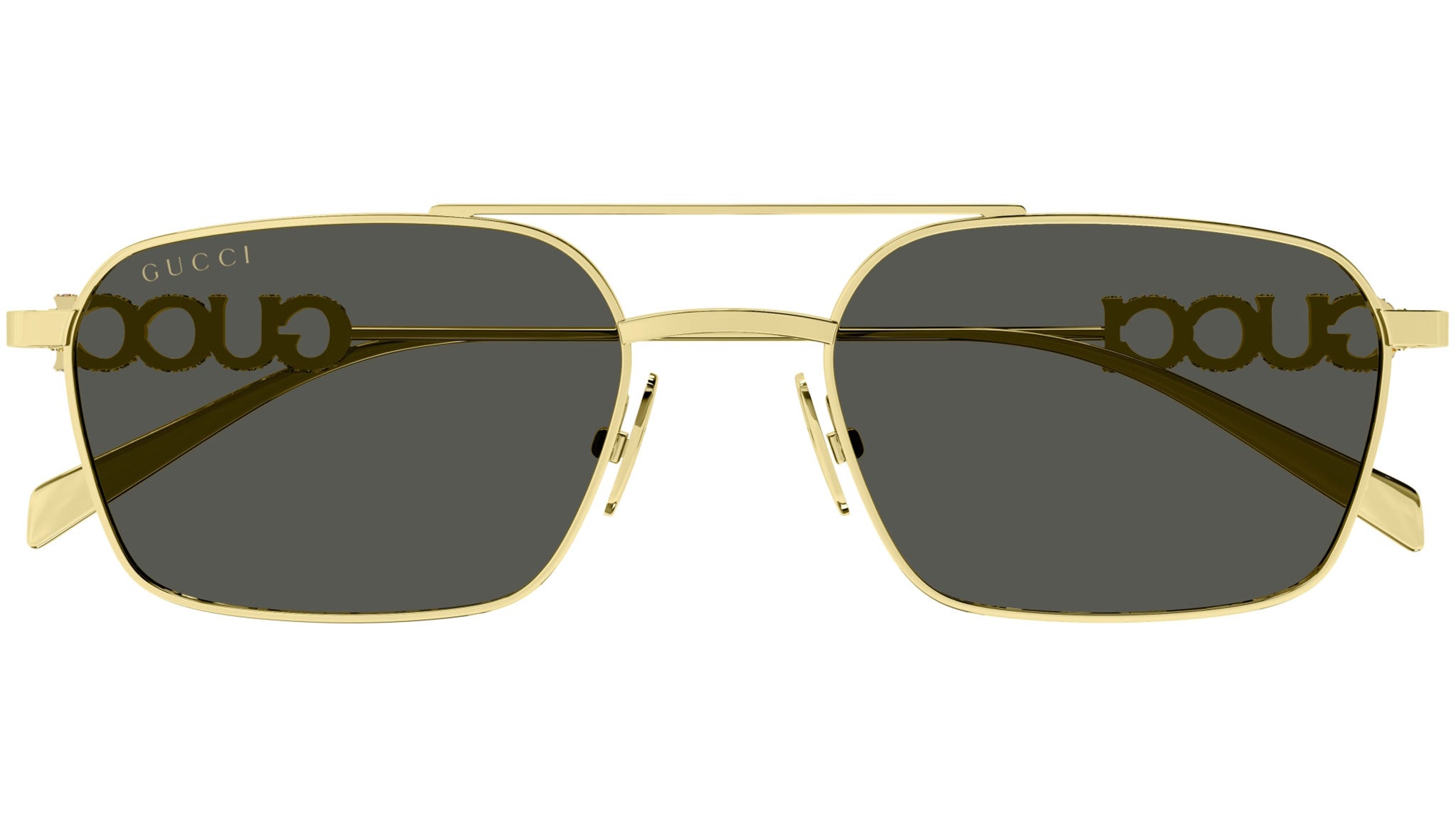 Gucci GG1804S 001 Rectangular Sunglasses Yellow Gold - eye  display picture 2