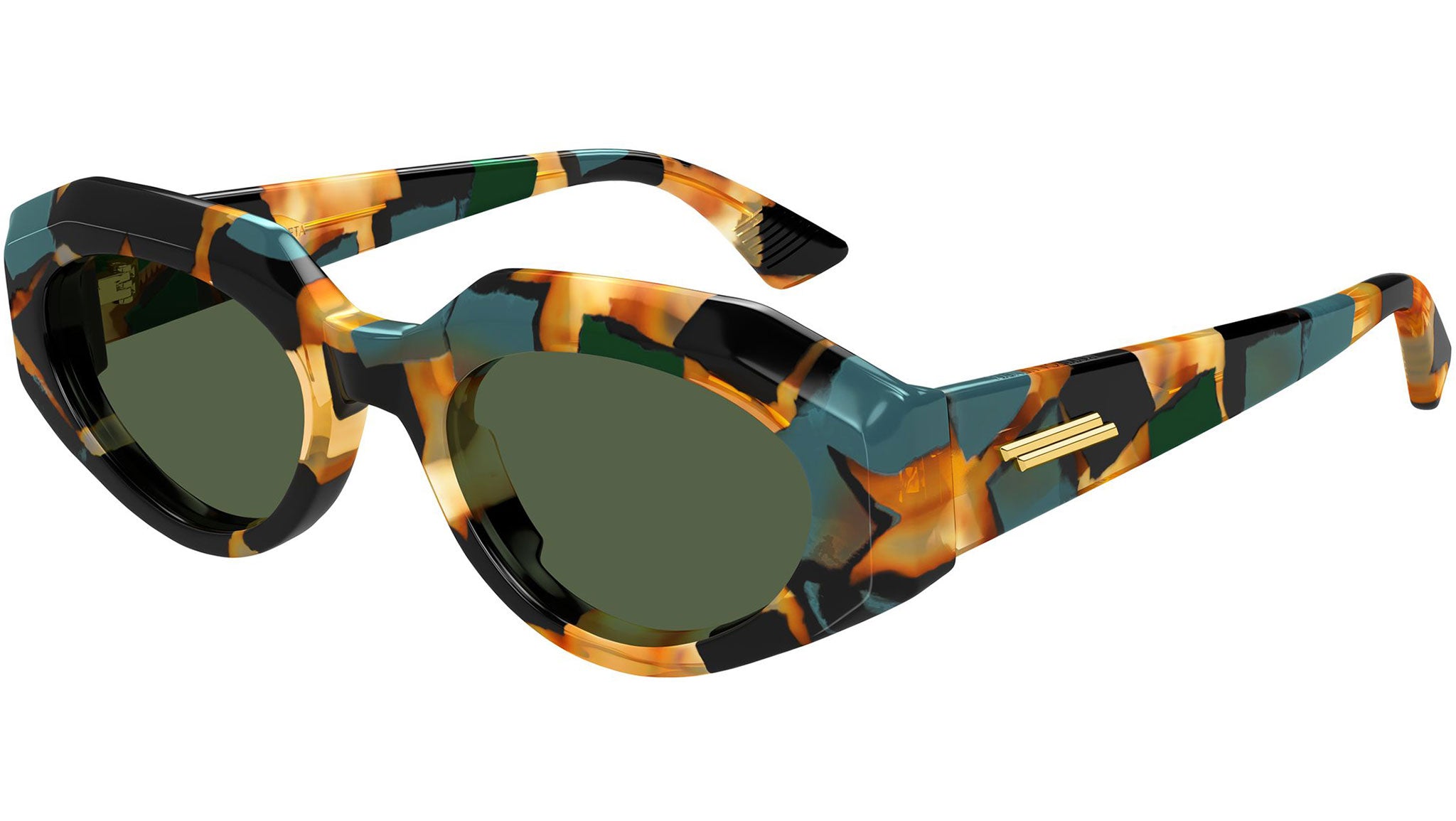 Bottega Veneta Tortoise Frame Sunglasses with Green Lenses BOTTEGA VENETA | BV1342S 003 – Hall of Frames Company main image 3
