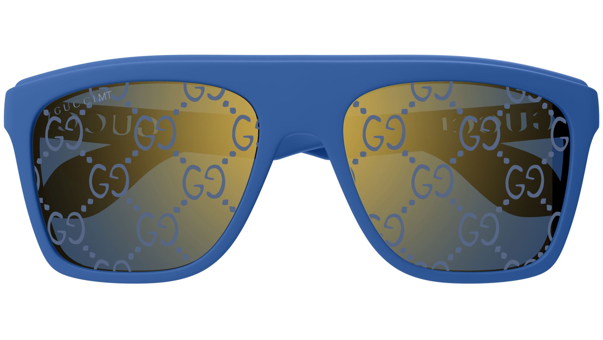 Gucci GG1570S 004 Blue Rectangular Sunglasses - eye-oo.com