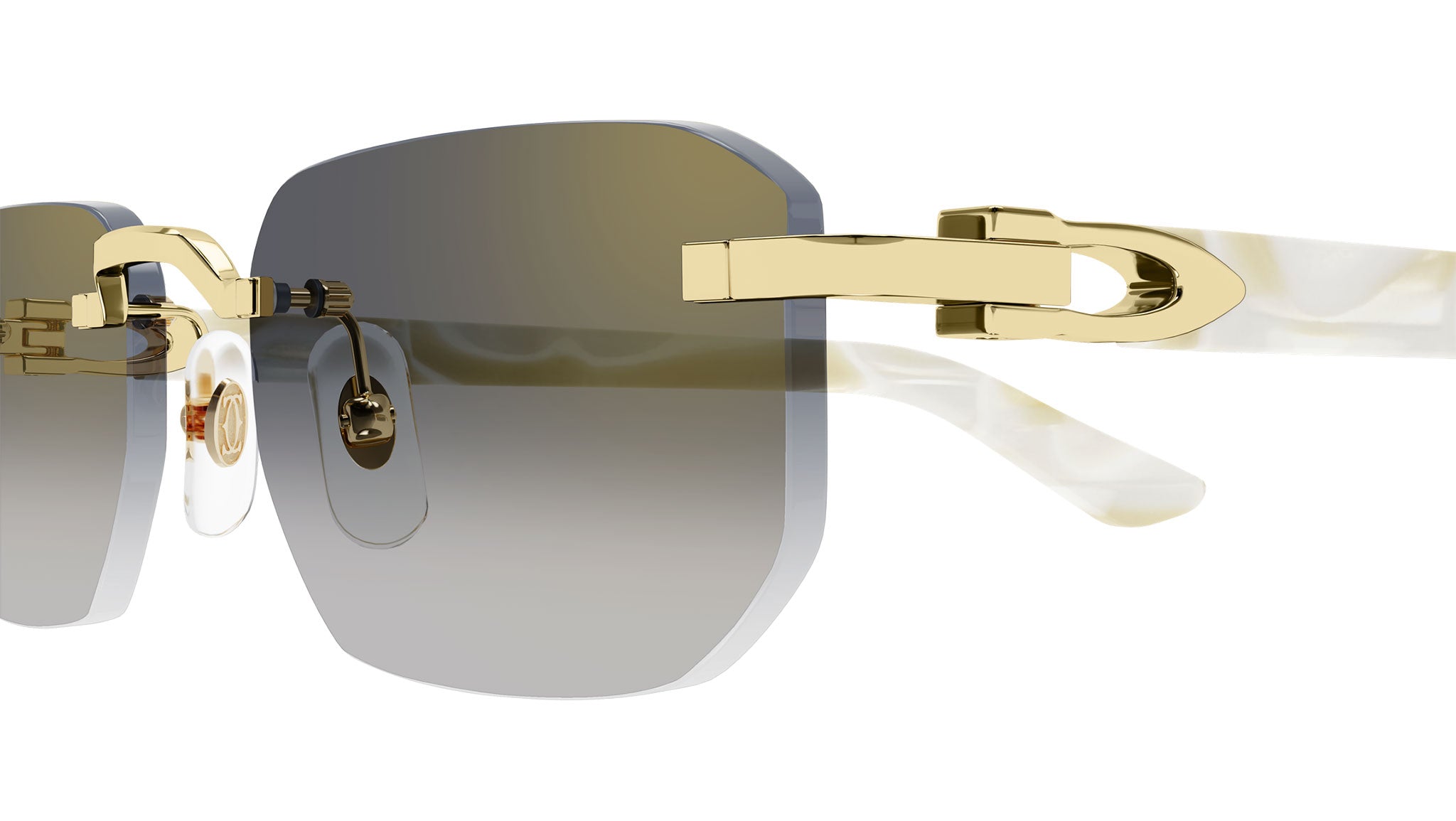 Cartier CT0622S Sunglasses 004 Shiny Gold Grey - eye-oo.com