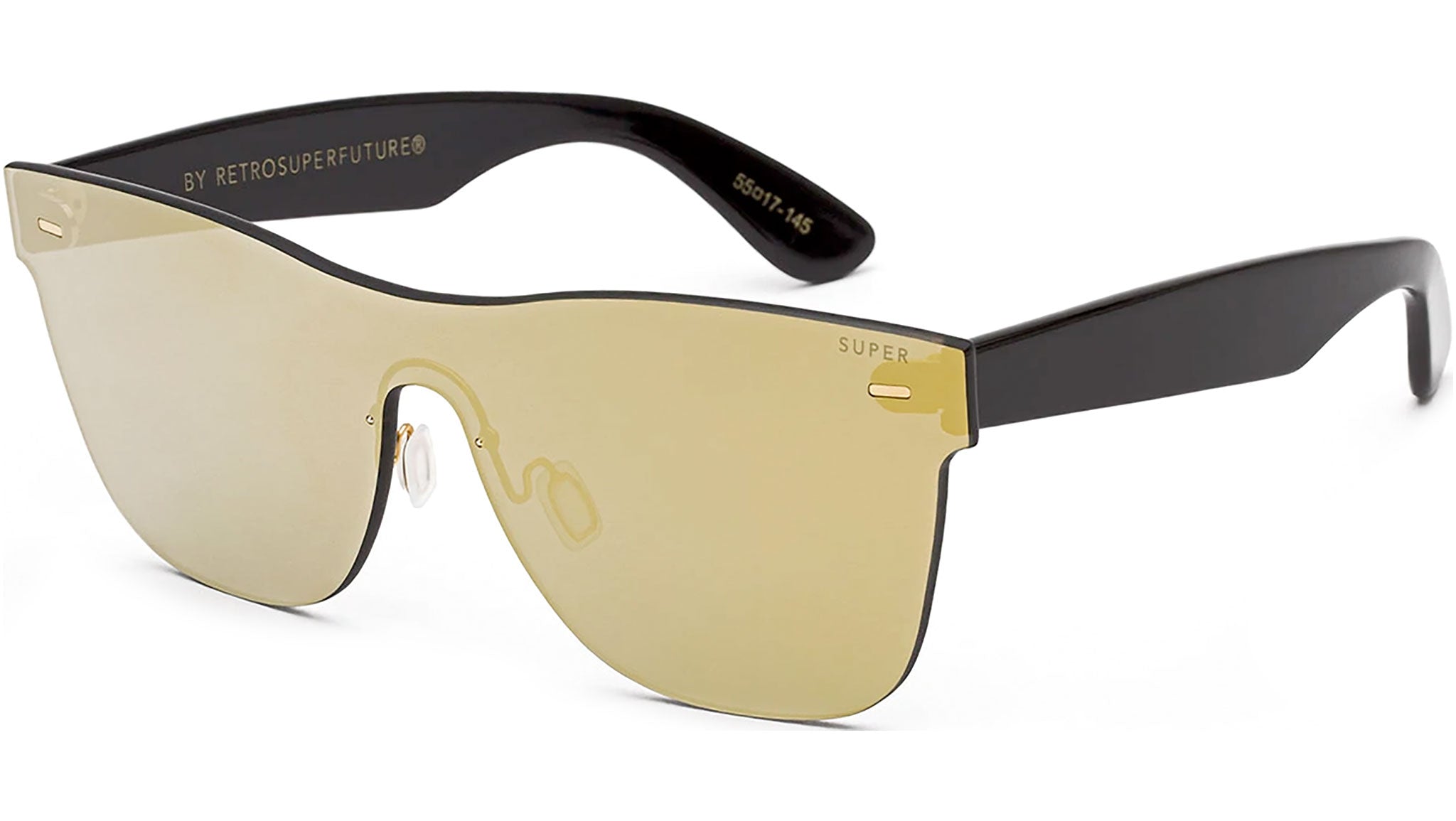 Retrosuperfuture Quadra Glasses Frames Retrosuperfuture W Sunglasses Black Classic Acetate Trapezoid Tinted Sunglasses With Medium Brown